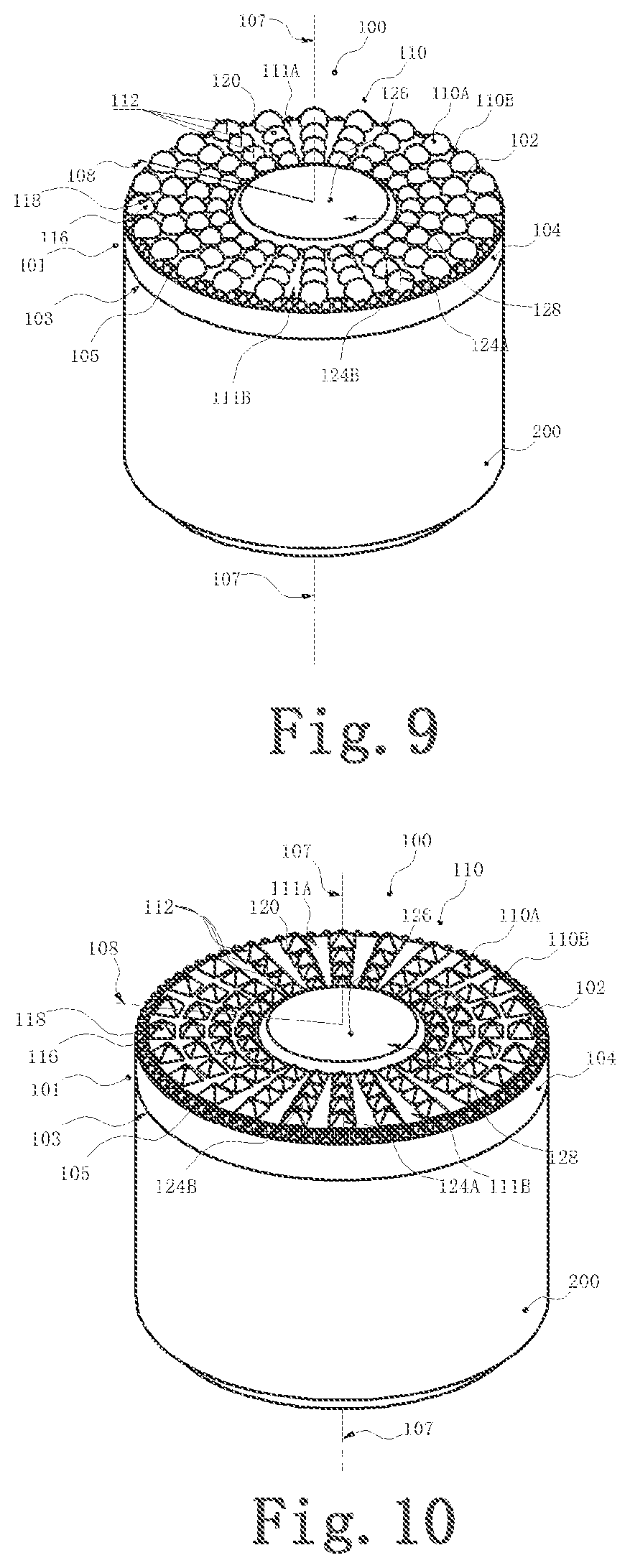 Patent US12103853 Figure 5 – Polycrystalline diamond compact table with polycrystalline diamond extensions therefrom