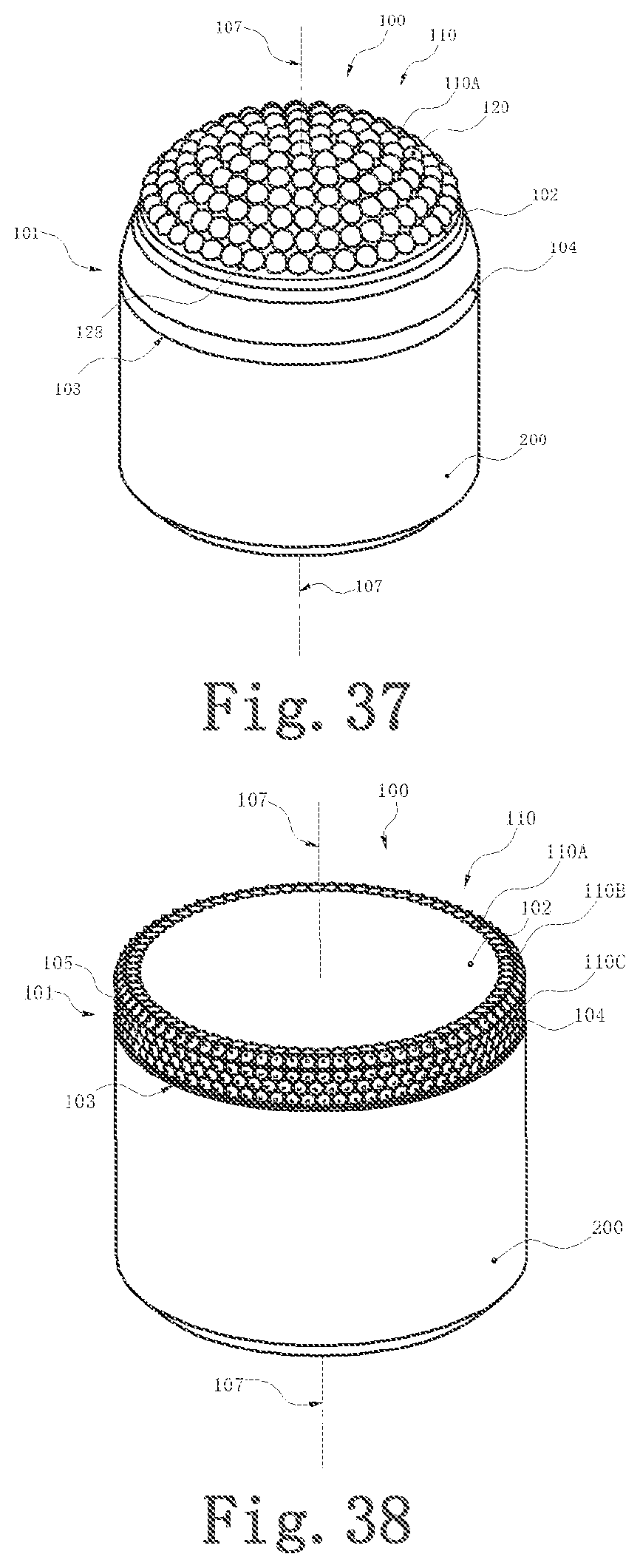 Patent US12103853 Figure 19 – Polycrystalline diamond compact table with polycrystalline diamond extensions therefrom