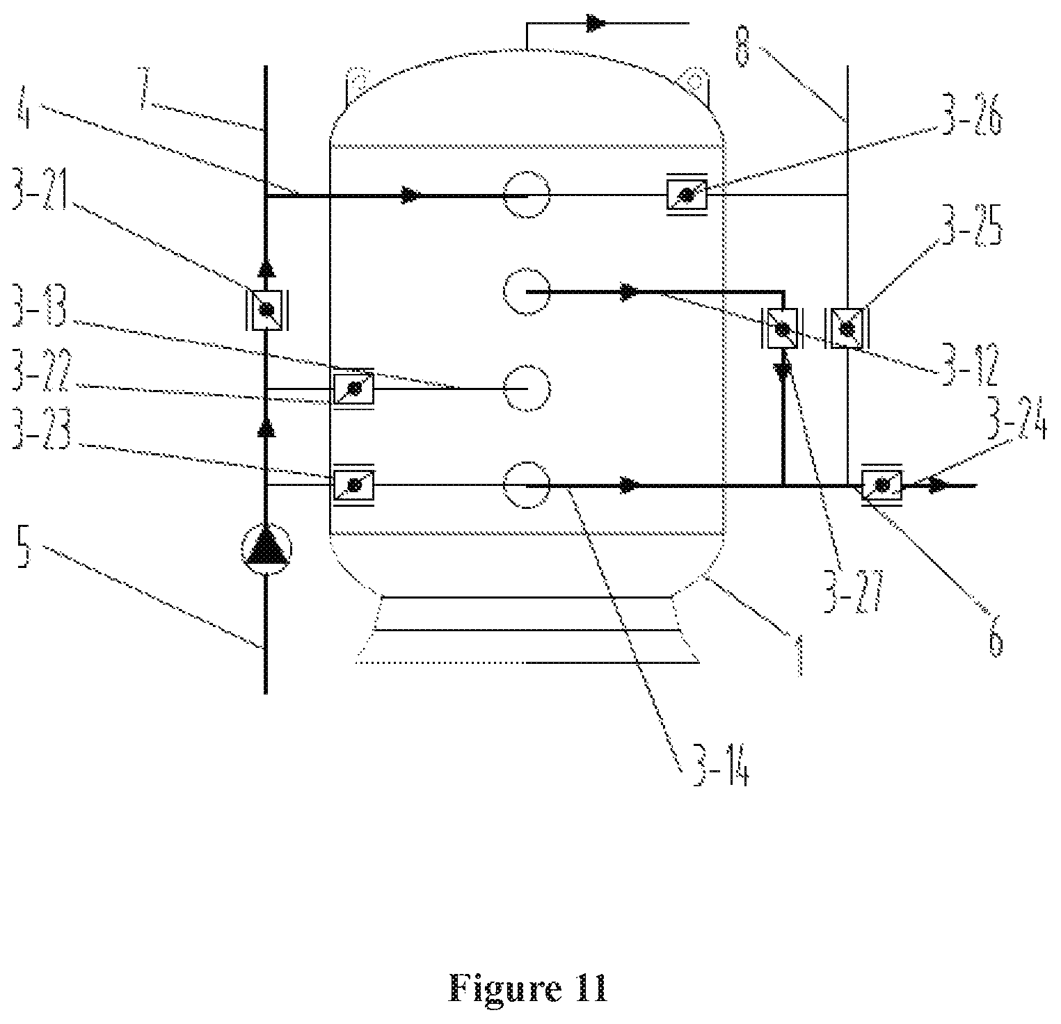 Patent US12103863 Figure 11 – Particulate filtering device with a multi-layer water distribution and collection structure and method for using the same