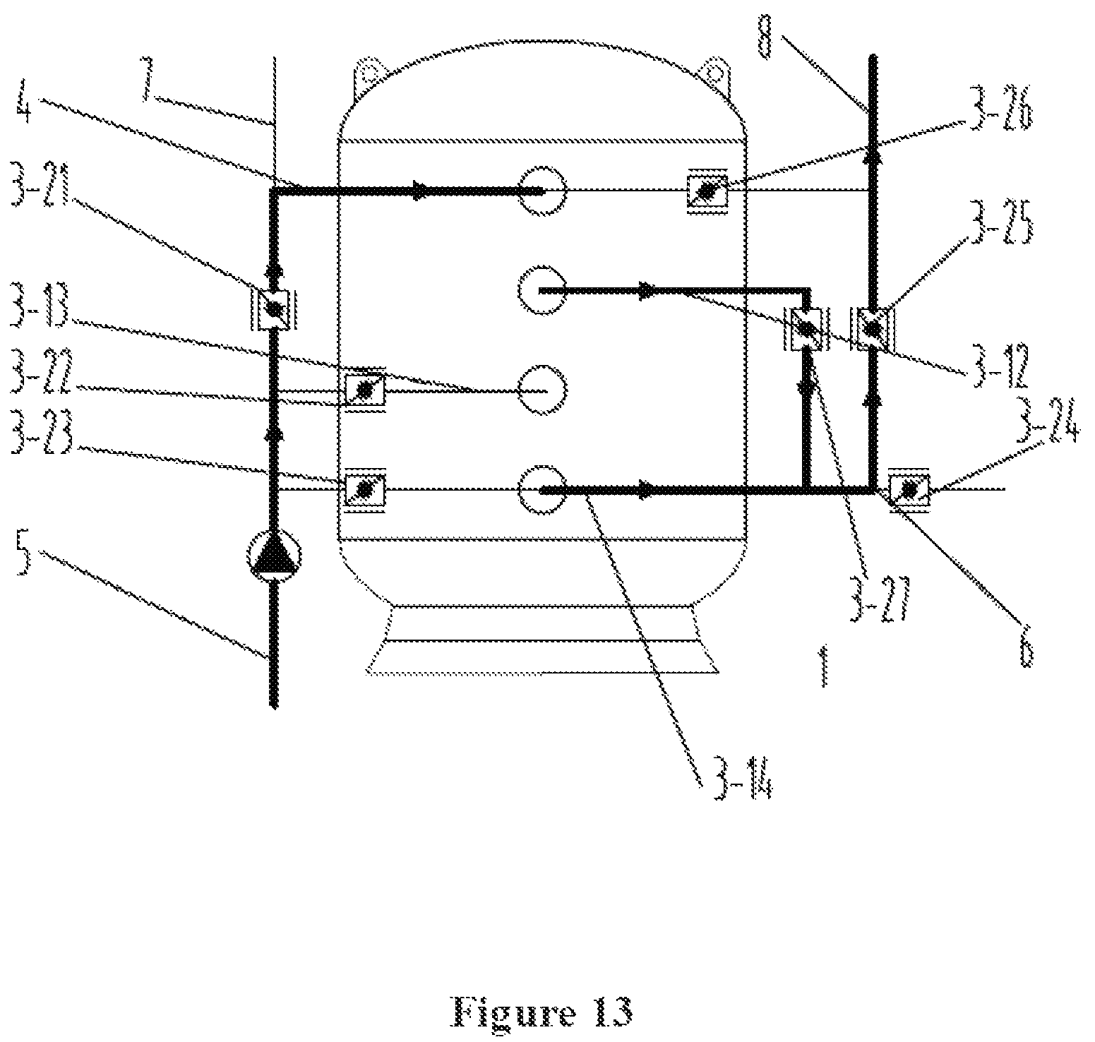 Patent US12103863 Figure 13 – Particulate filtering device with a multi-layer water distribution and collection structure and method for using the same