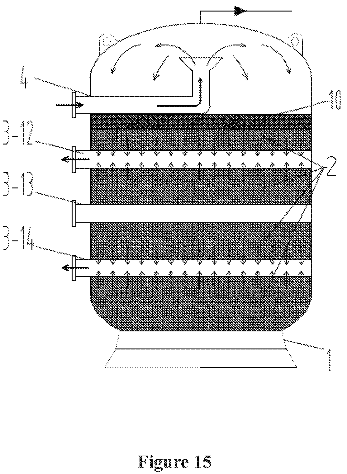 Patent US12103863 Figure 15 – Particulate filtering device with a multi-layer water distribution and collection structure and method for using the same