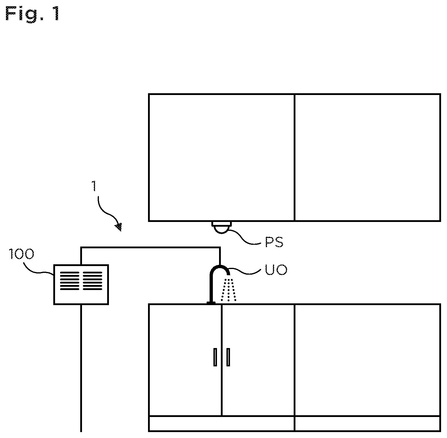 Patent US12103864 — Water distribution system with automatic hot water pasteurization procedure — Figure 1
