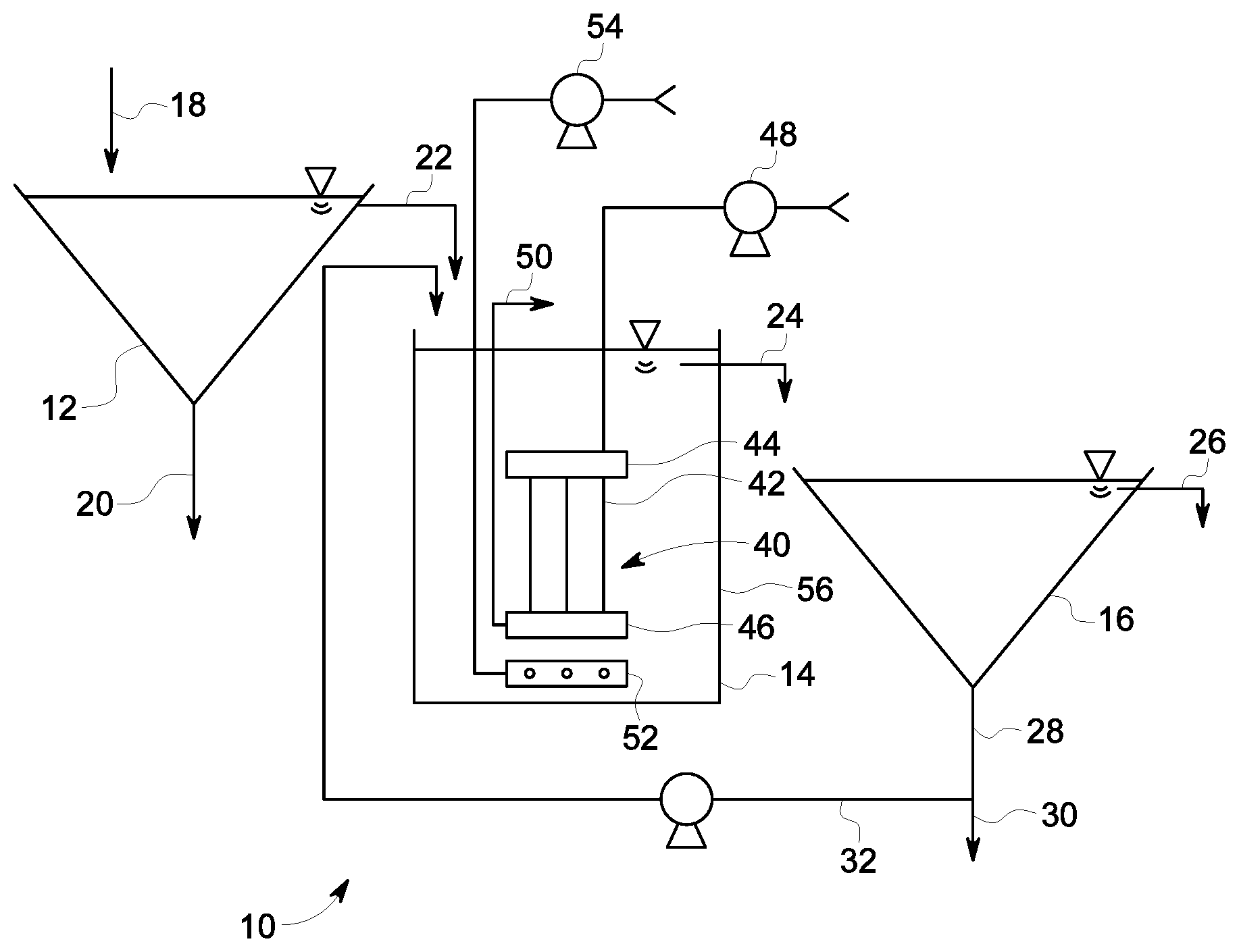Patent US12103877 Figure 1 – Process for managing worms in membrane aerated biofilm