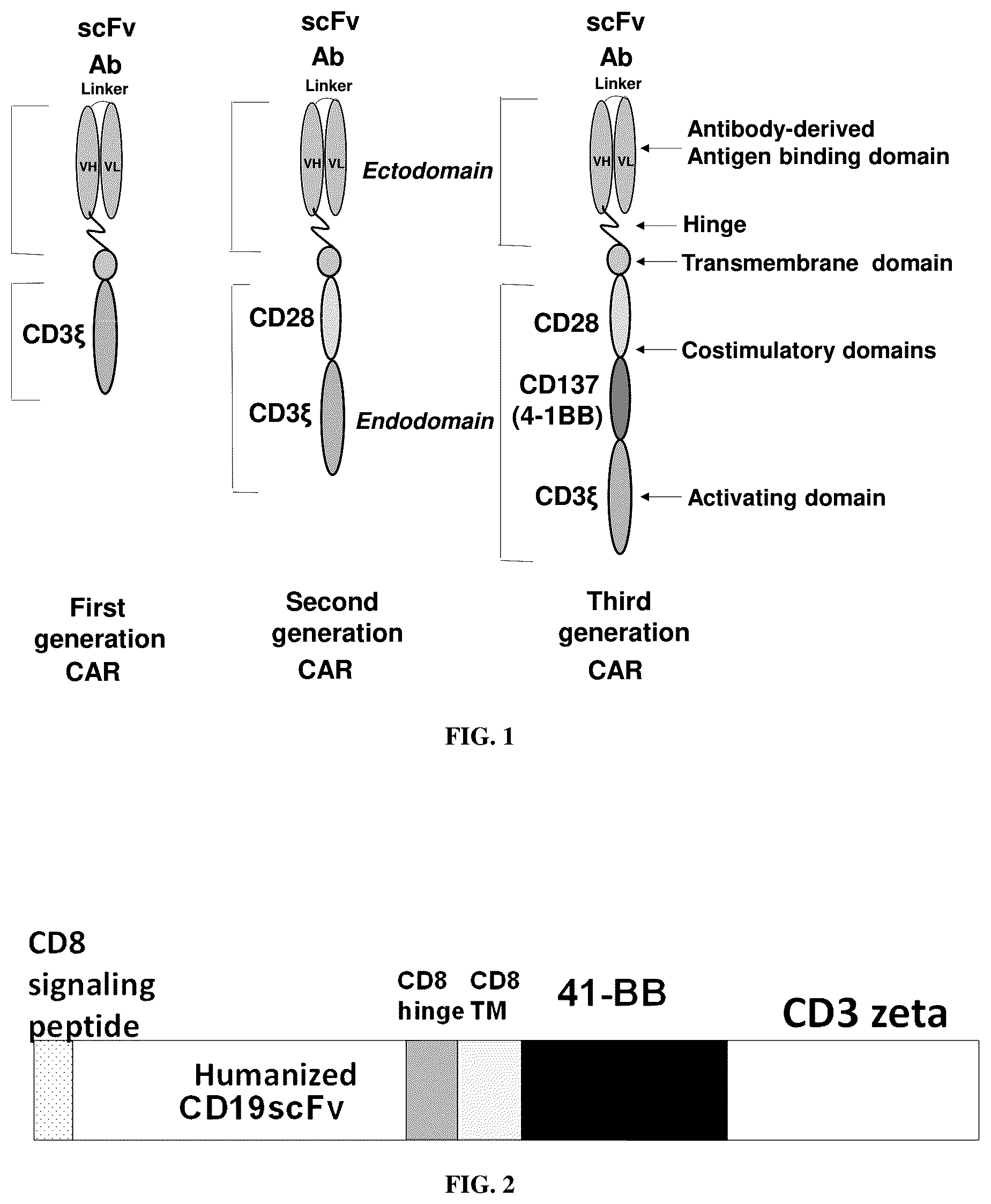 Patent US12103970 Figure 1 – CAR-T cells with humanized CD19 ScFv