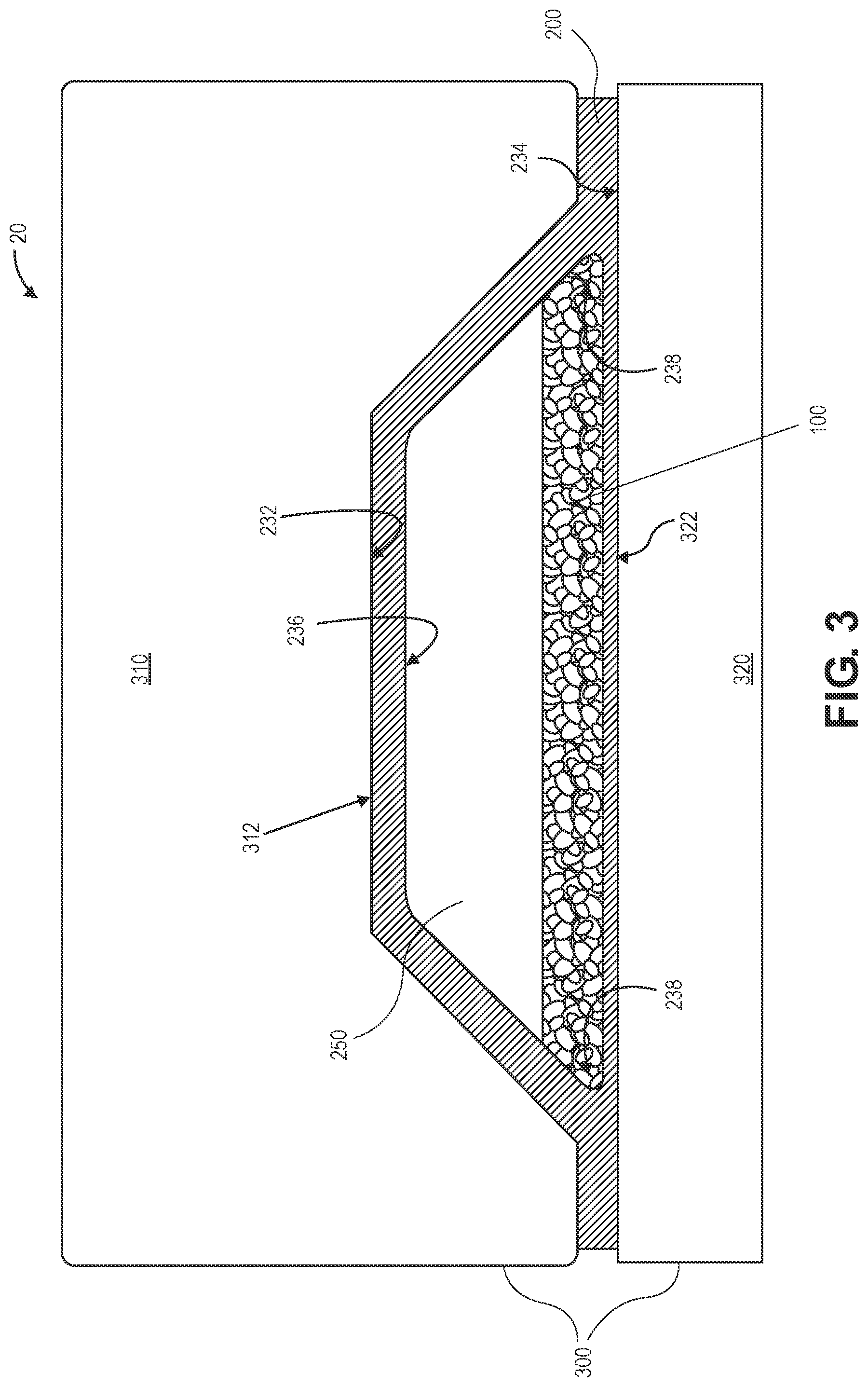 Patent US12104034 Figure 2 – Expandable media with flexible skin as tooling for composite parts