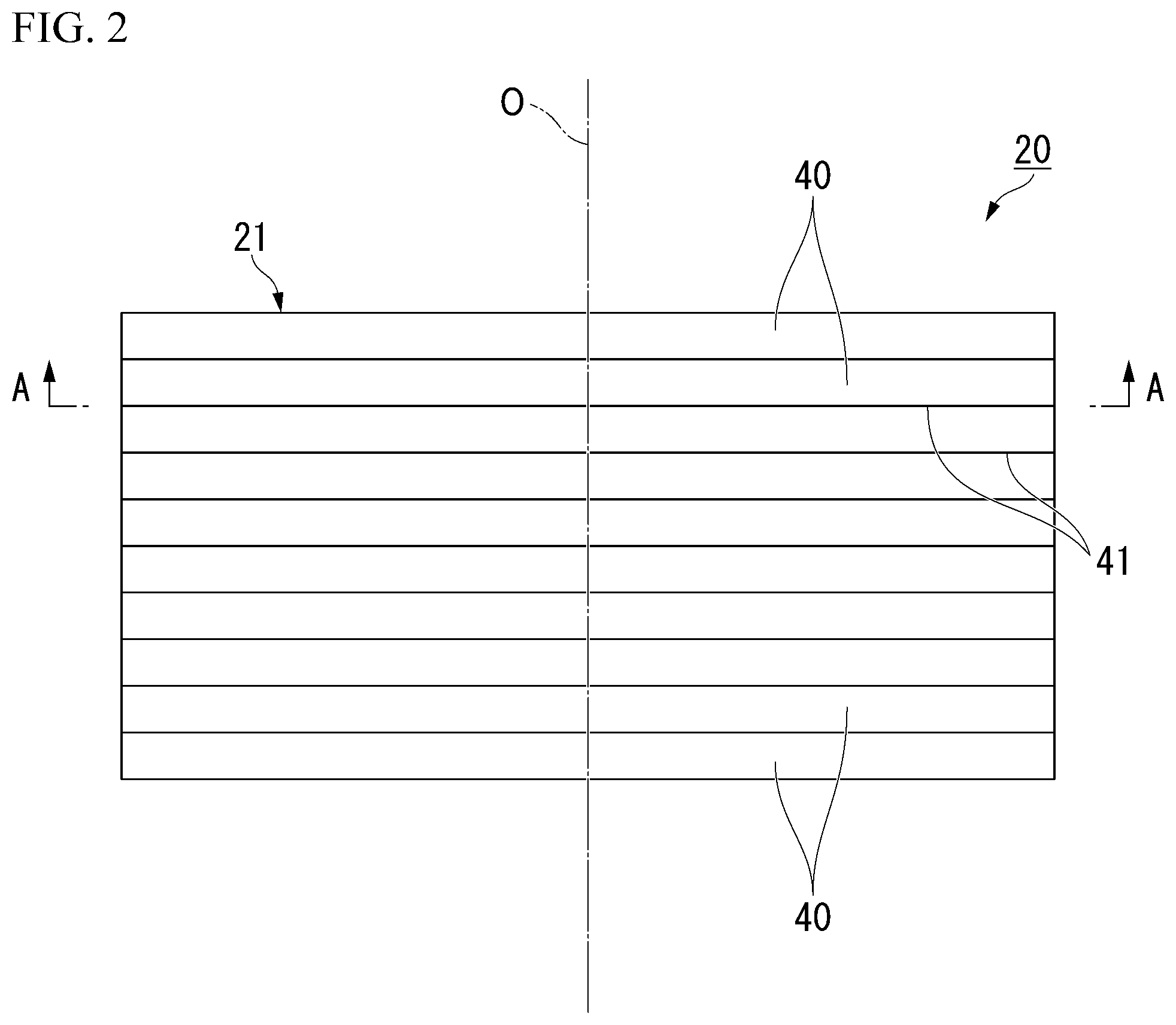 Patent US12104096 Figure 2 – Laminated core, laminated core manufacturing method, and electric motor