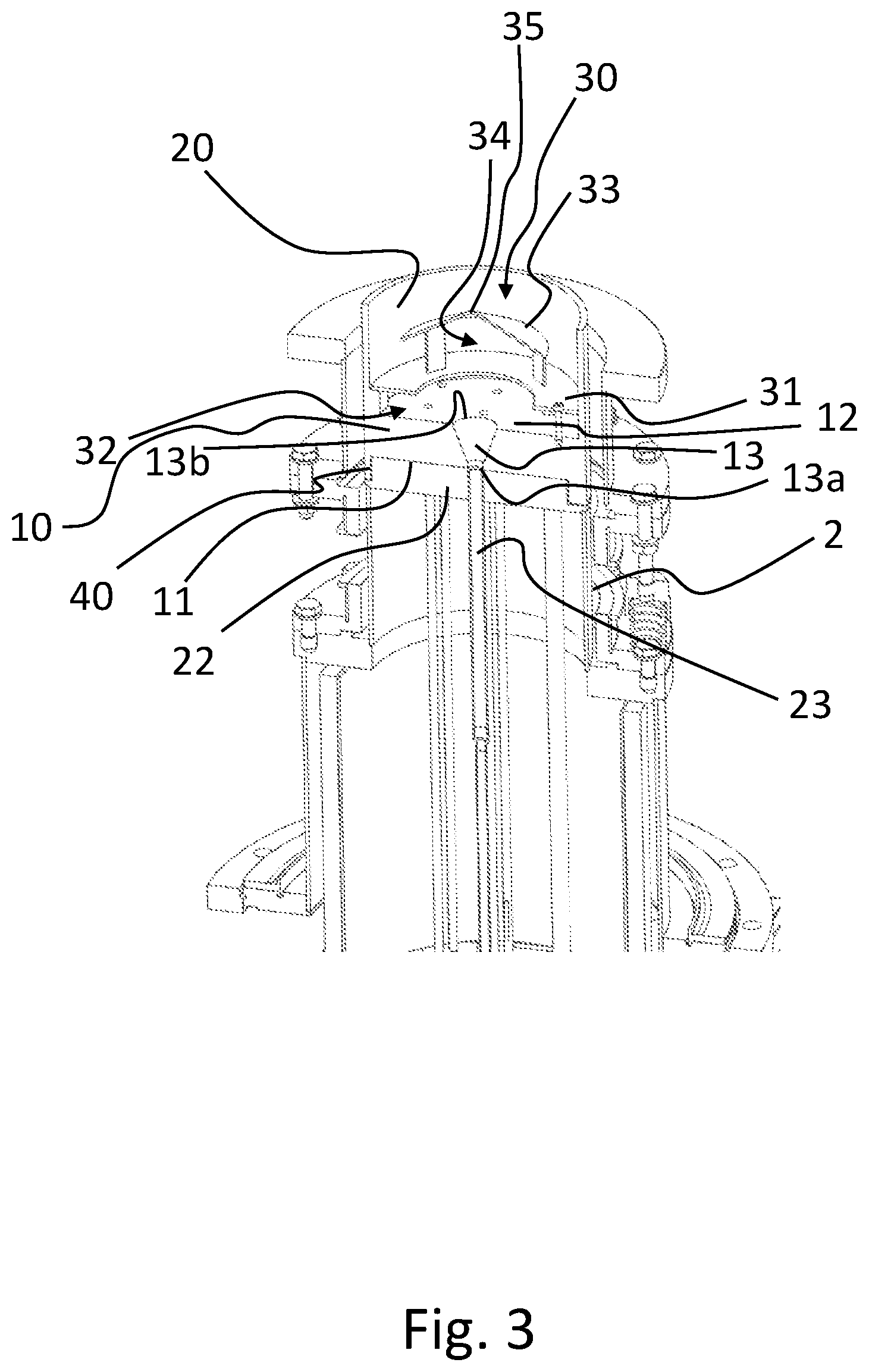 Patent US12104248 Figure 3 – Gas feeding cup and a gas manifold assembly