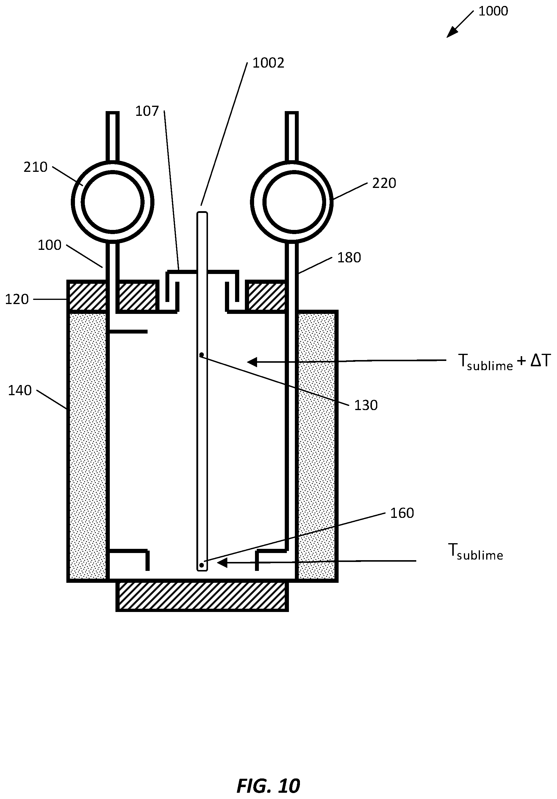 Patent US12104252 Figure 10 – Method and apparatus for making a vapor of precise concentration by sublimation
