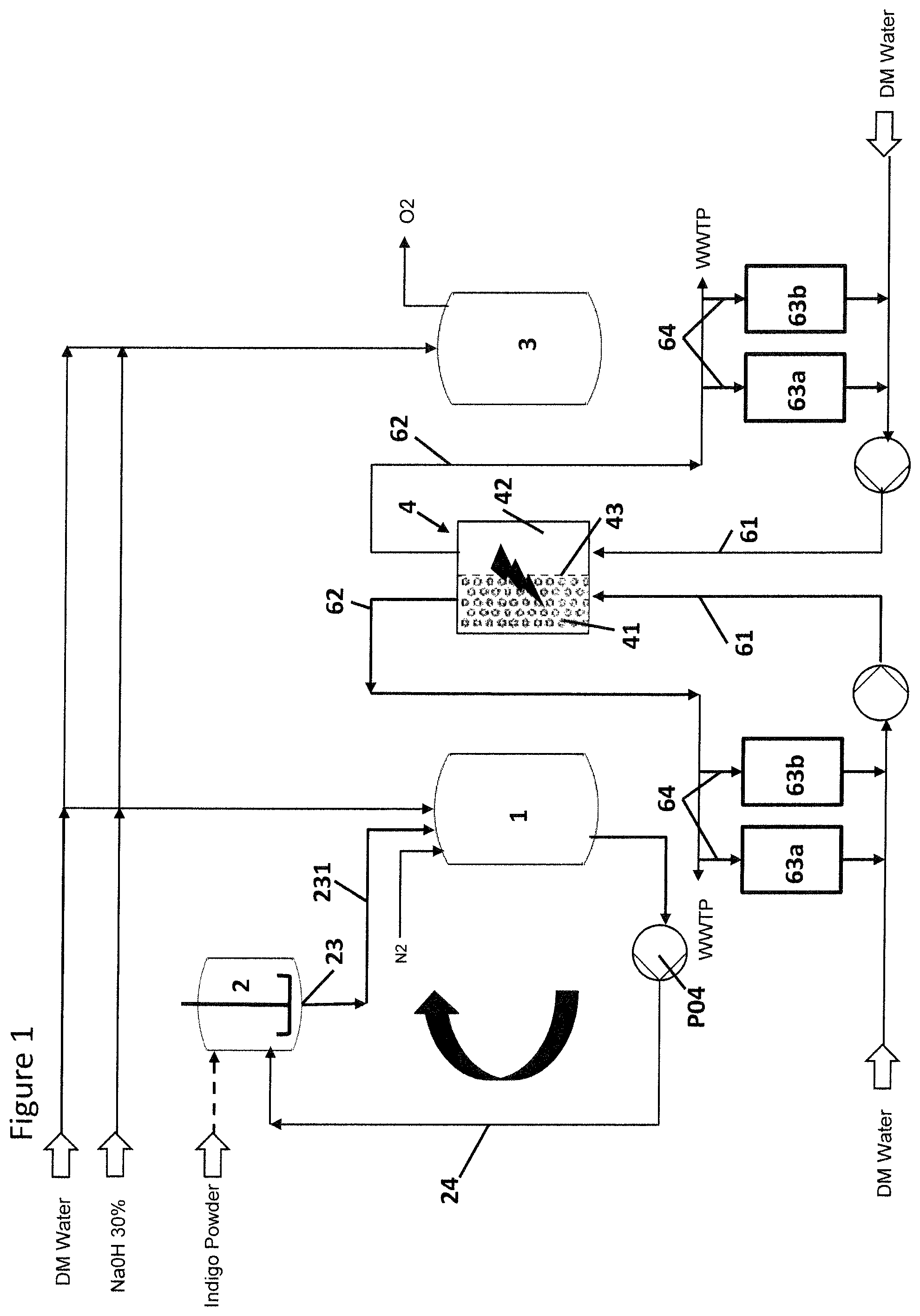 Patent US12104262 Figure 1 – Electrochemical reactor and its cleaning or regeneration