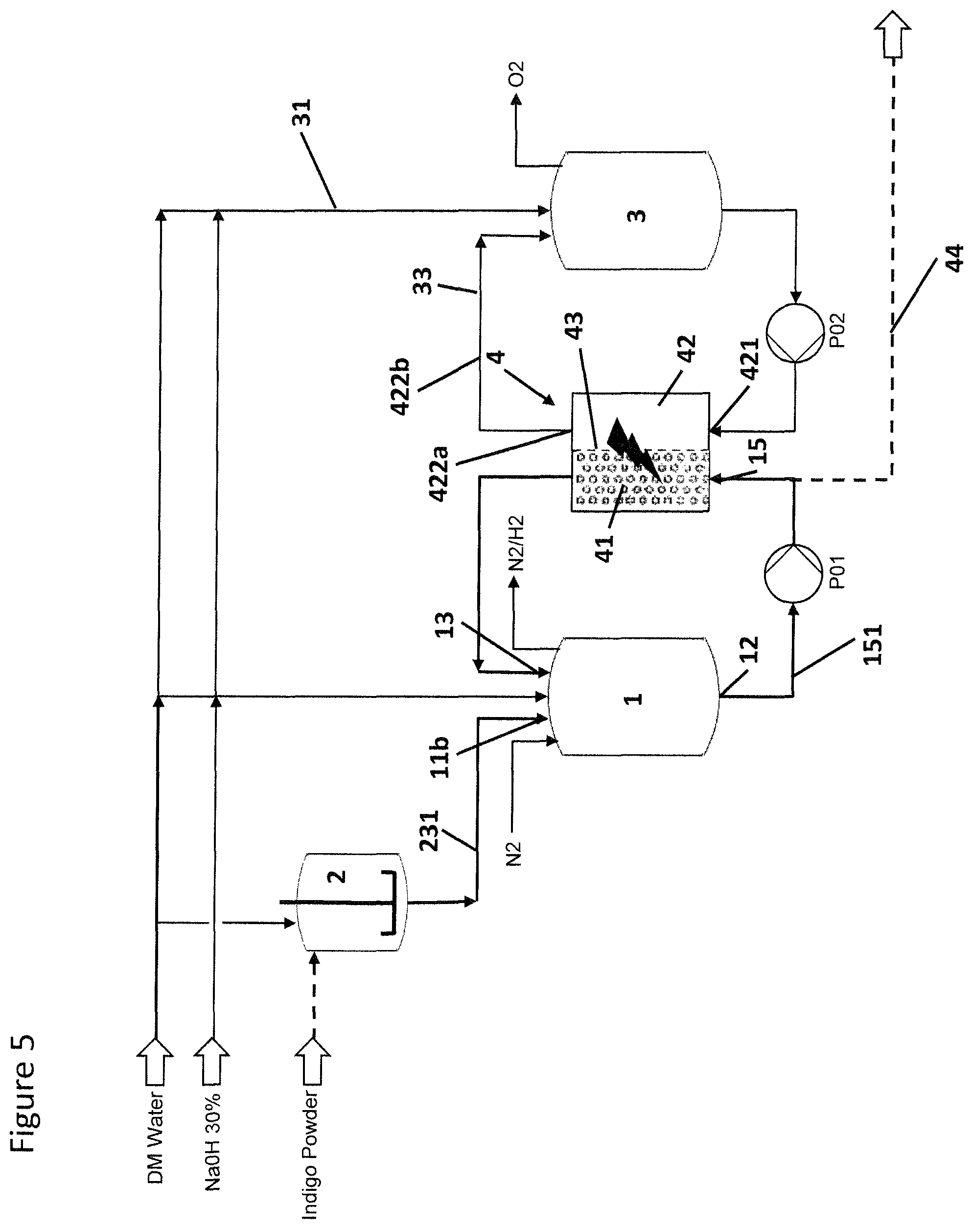 Patent US12104262 Figure 5 – Electrochemical reactor and its cleaning or regeneration