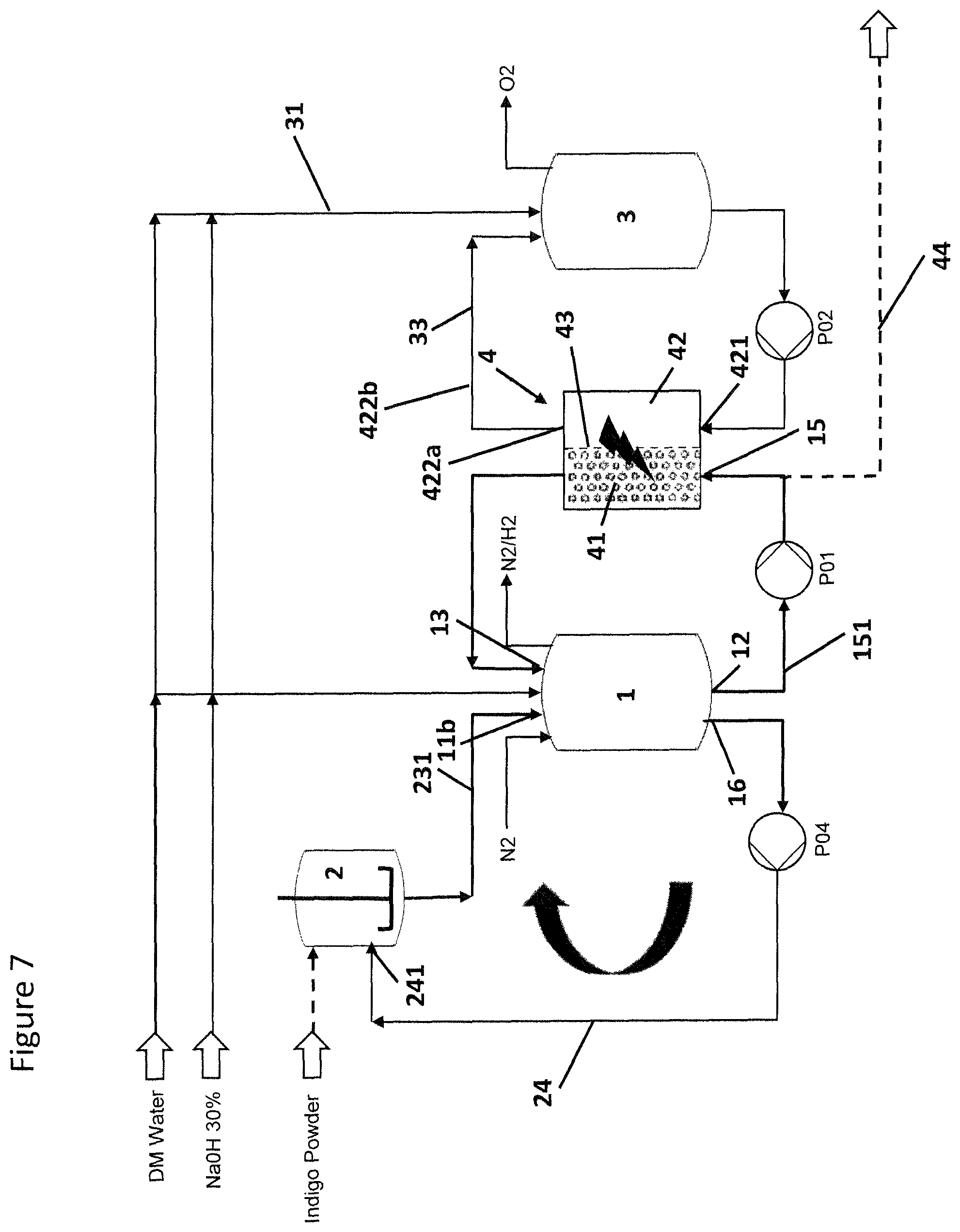 Patent US12104262 Figure 7 – Electrochemical reactor and its cleaning or regeneration