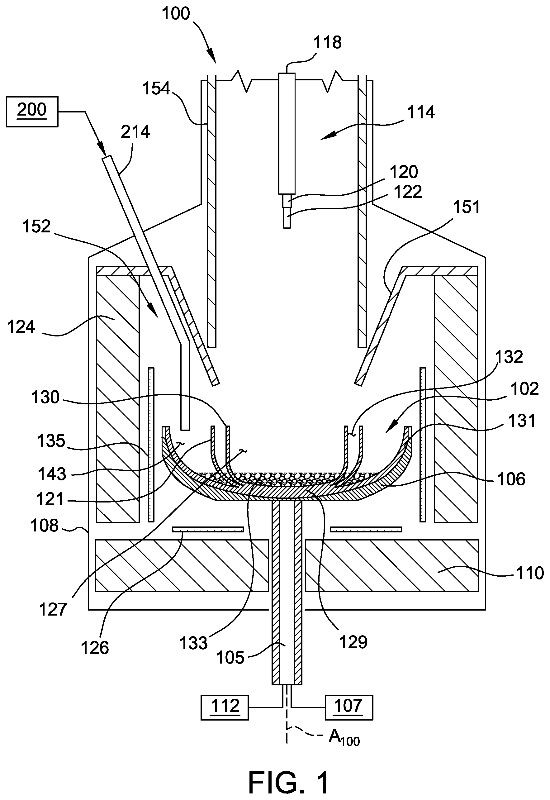 Patent US12104275 Figure 1 – Ingot puller apparatus having cooling jacket device with cooling fluid tubes
