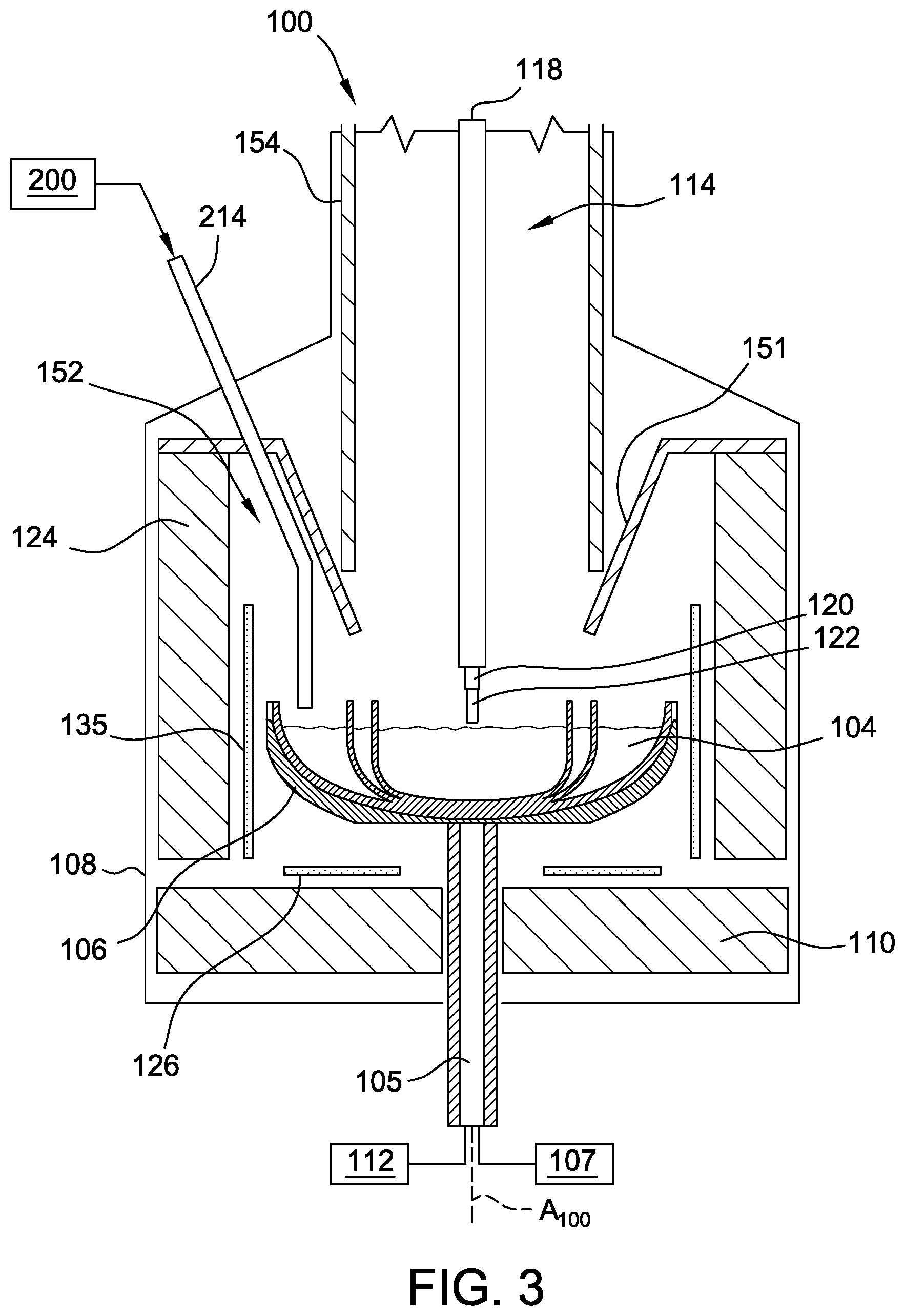 Patent US12104275 Figure 3 – Ingot puller apparatus having cooling jacket device with cooling fluid tubes