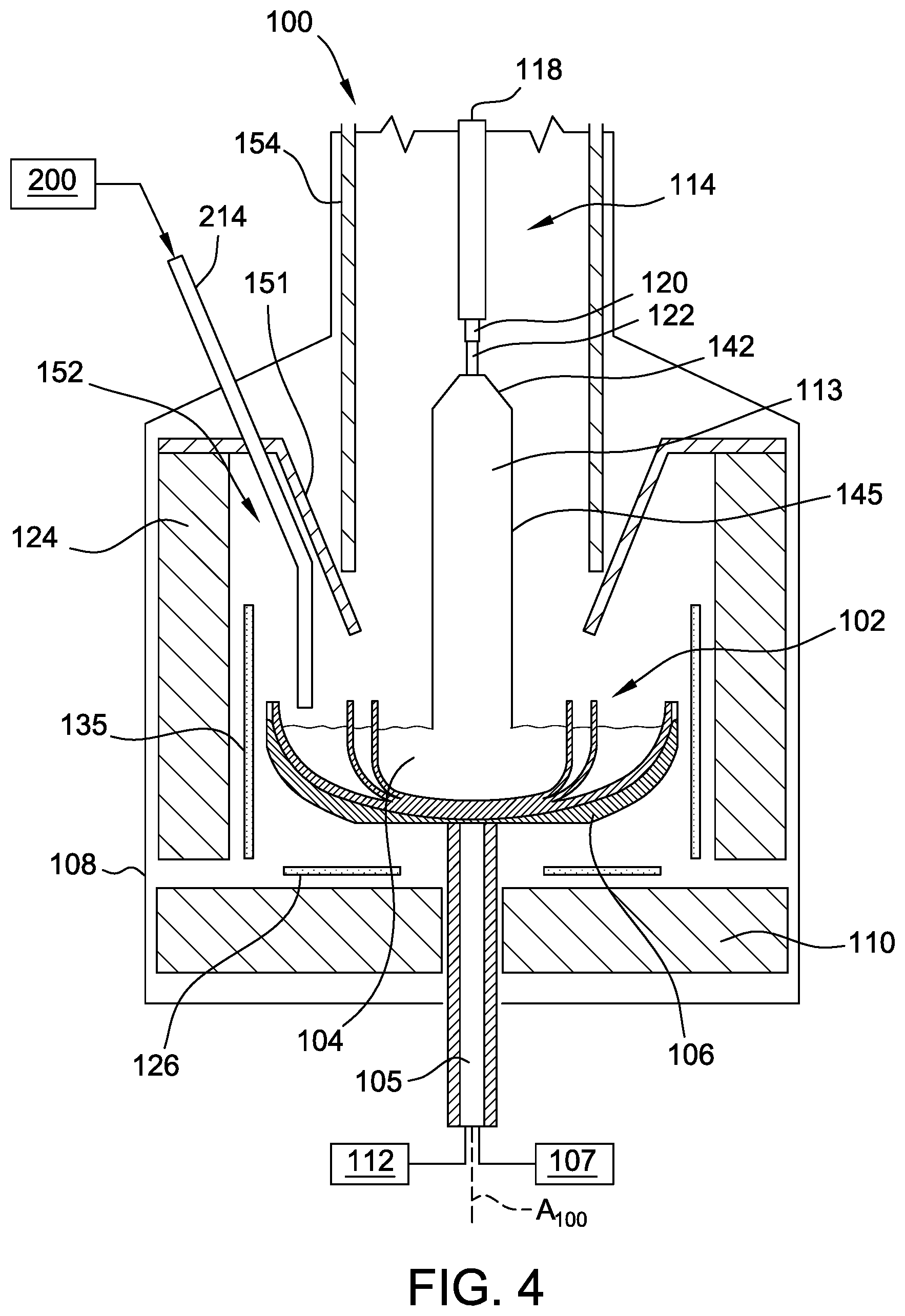 Patent US12104275 Figure 4 – Ingot puller apparatus having cooling jacket device with cooling fluid tubes