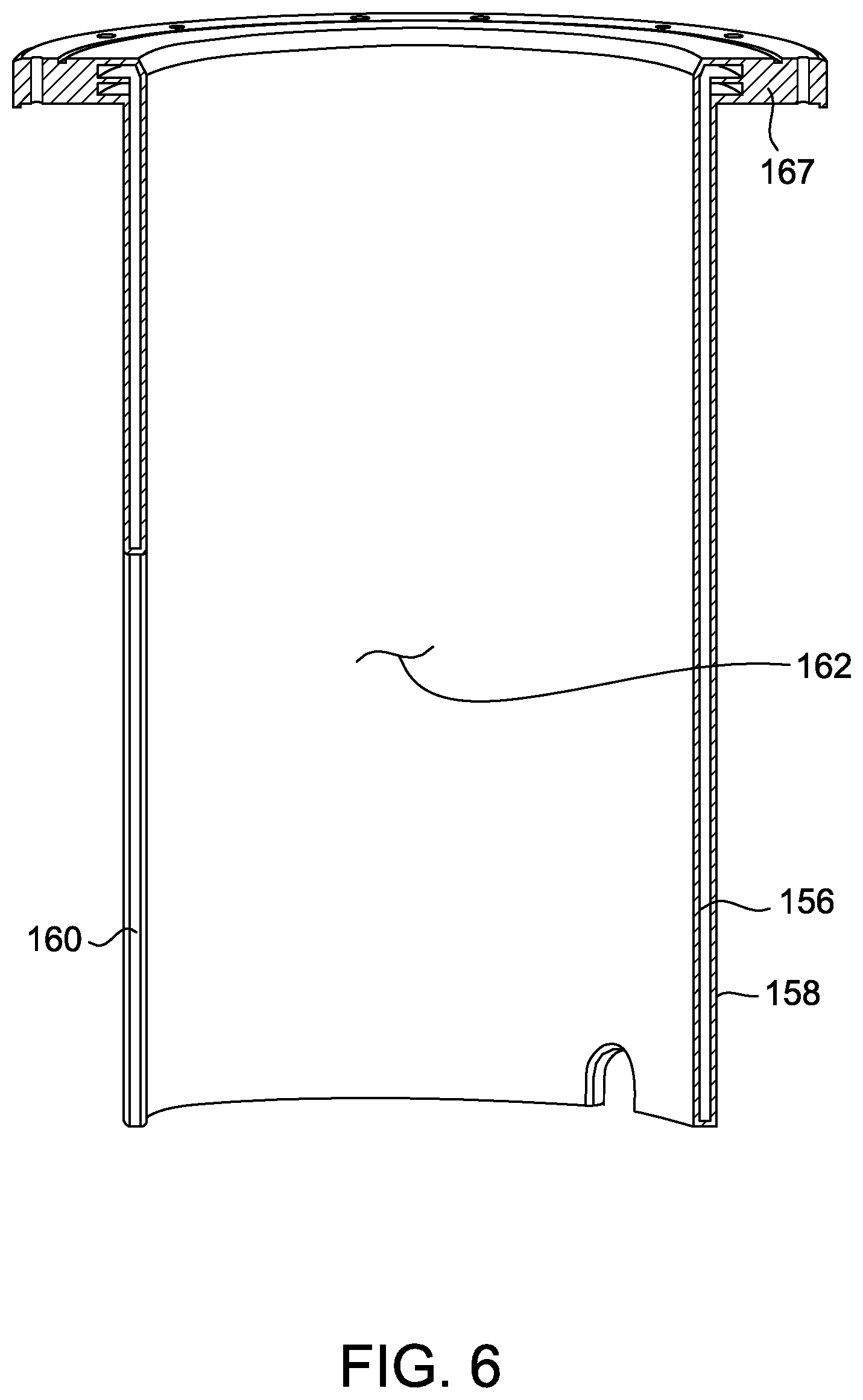 Patent US12104275 Figure 6 – Ingot puller apparatus having cooling jacket device with cooling fluid tubes