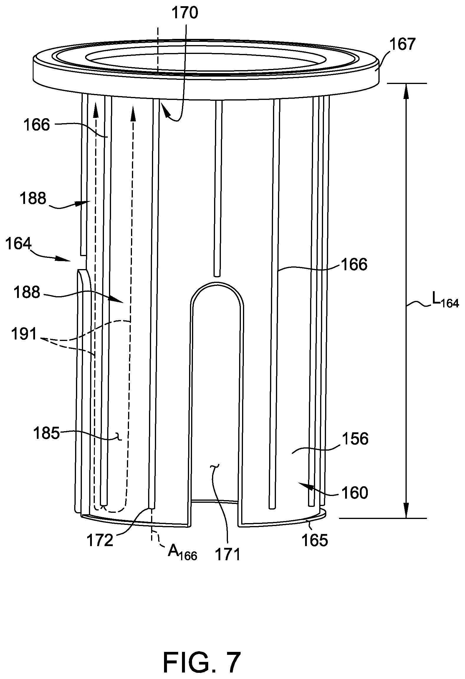 Patent US12104275 Figure 7 – Ingot puller apparatus having cooling jacket device with cooling fluid tubes