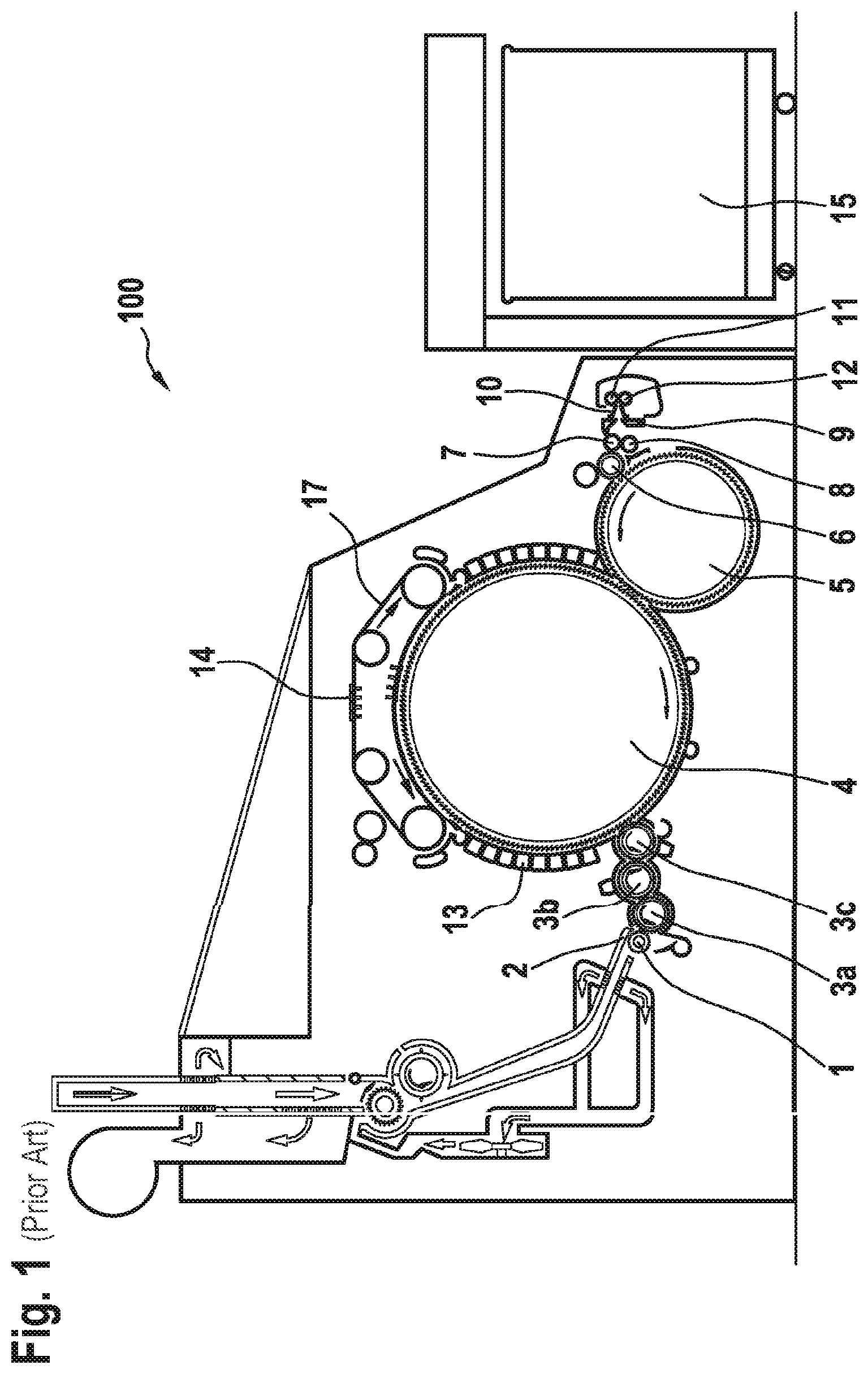 Patent US12104289 Figure 1 – Carder, web guiding element, spinning mill preparation installation and method for identifying undesired particles