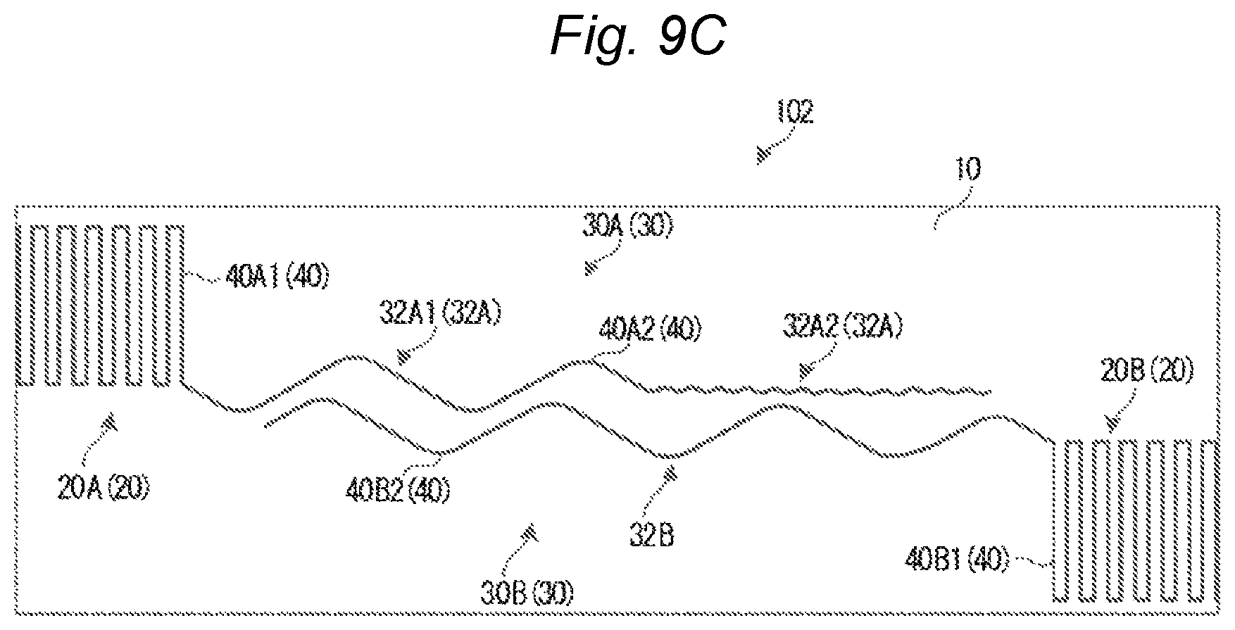 Patent US12104292 Figure 13 – Fabric material with electrode wiring