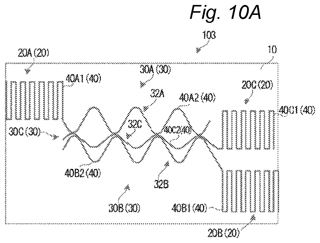 Patent US12104292 Figure 14 – Fabric material with electrode wiring