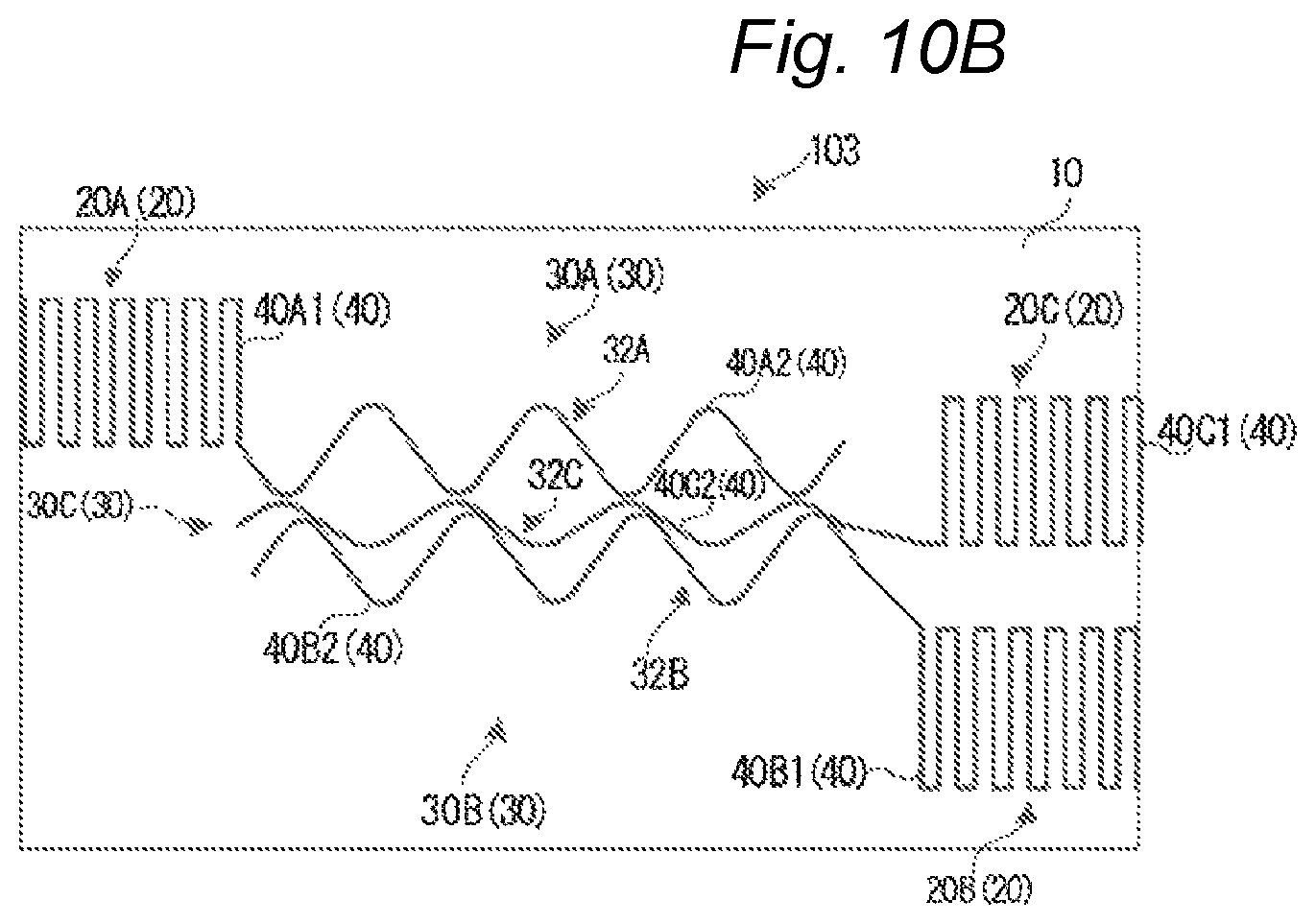 Patent US12104292 Figure 15 – Fabric material with electrode wiring