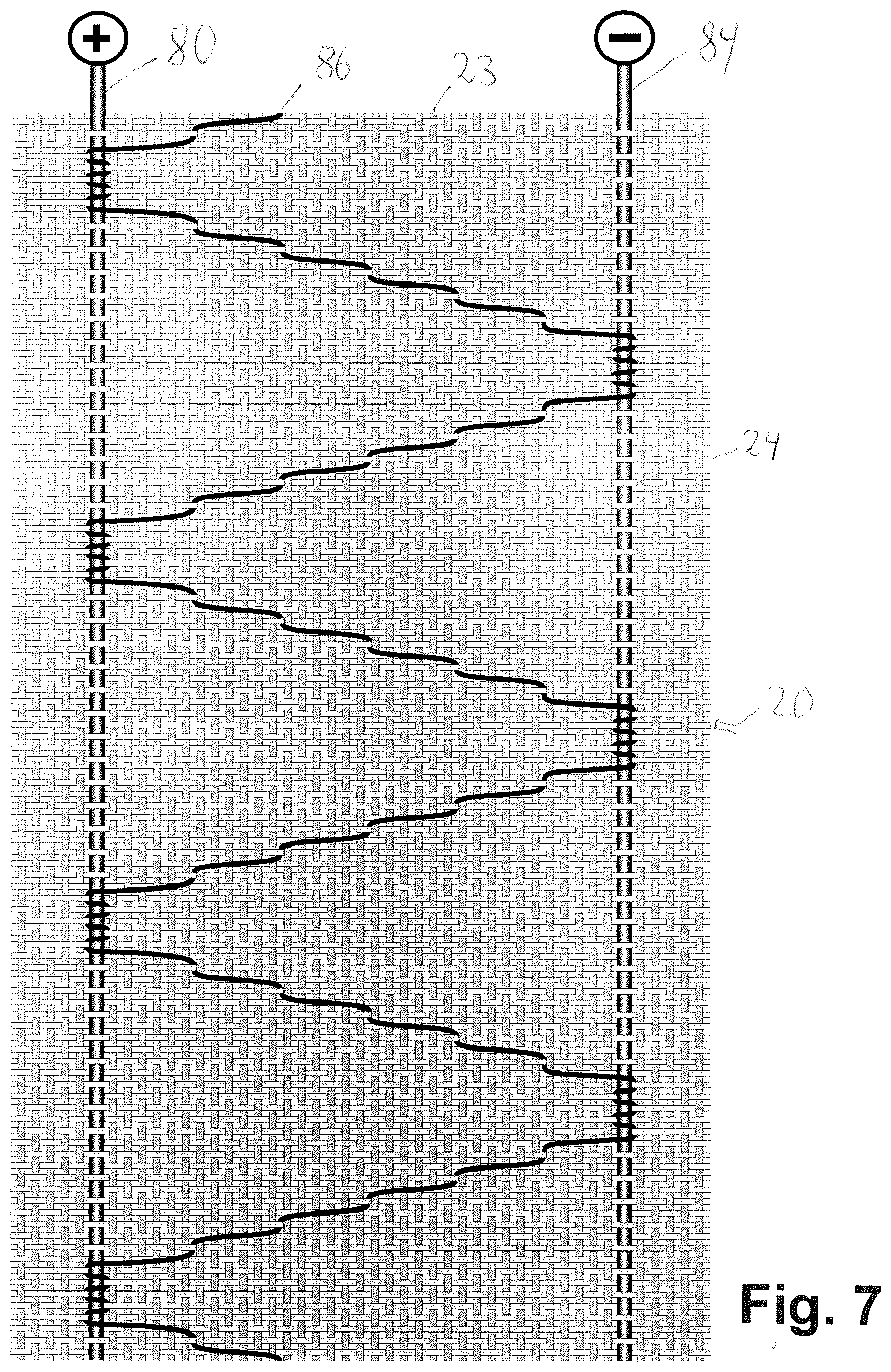 Patent US12104293 Figure 7 – Method for pattern-directed formation of the connection point of an effect thread in the woven fabric