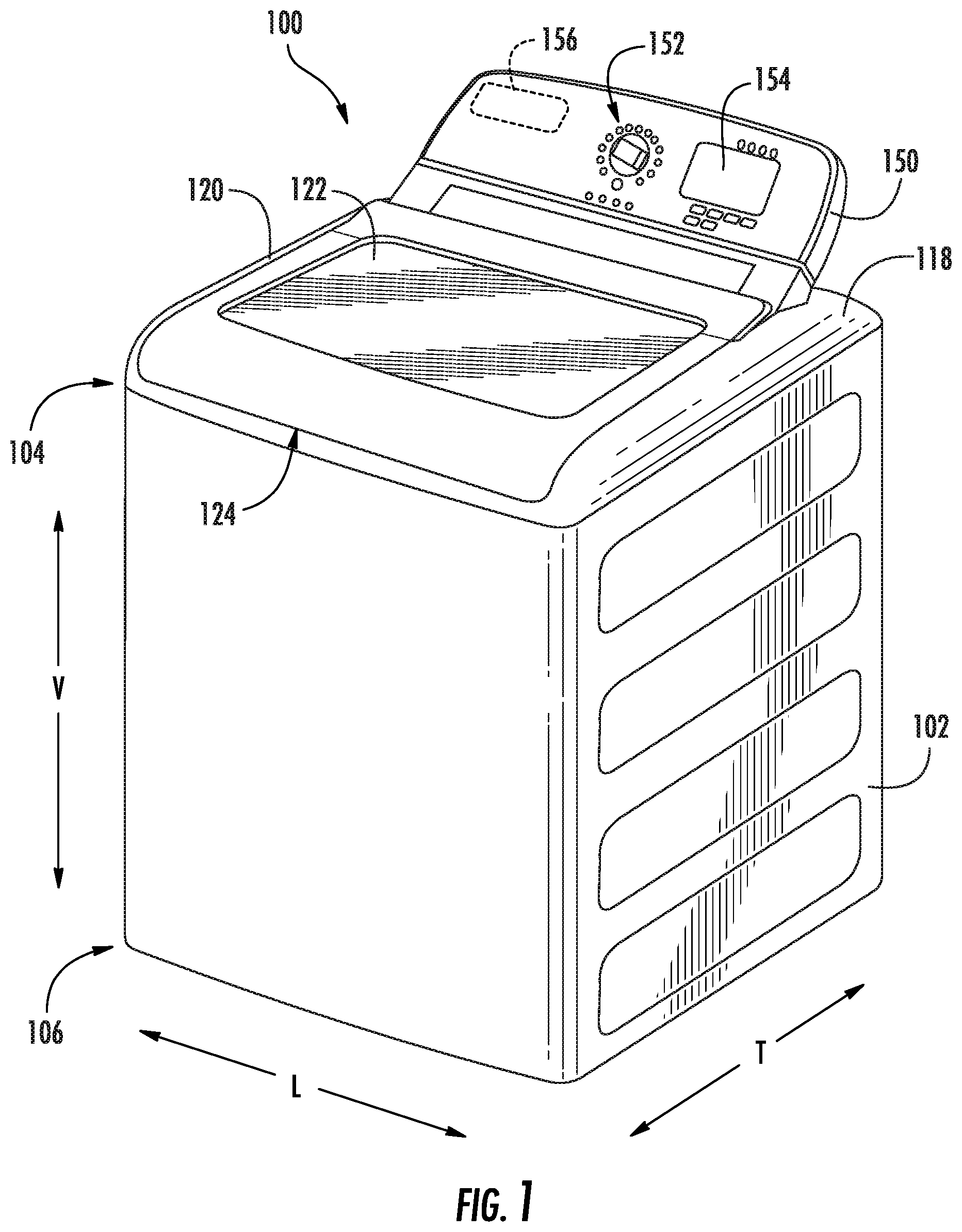 Patent US12104304 — Laundry apparatus including a tangle-free option and method of operating a laundry apparatus — Figure 1