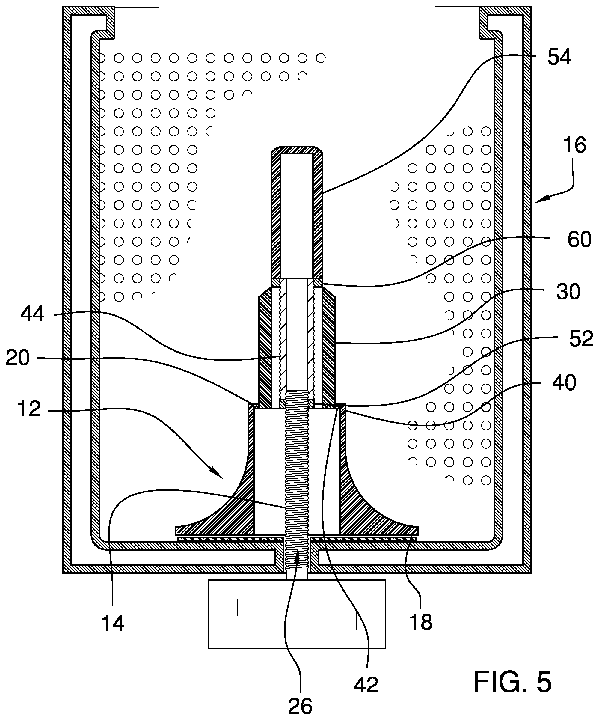 Patent US12104308 Figure 5 – Collapsible agitator assembly