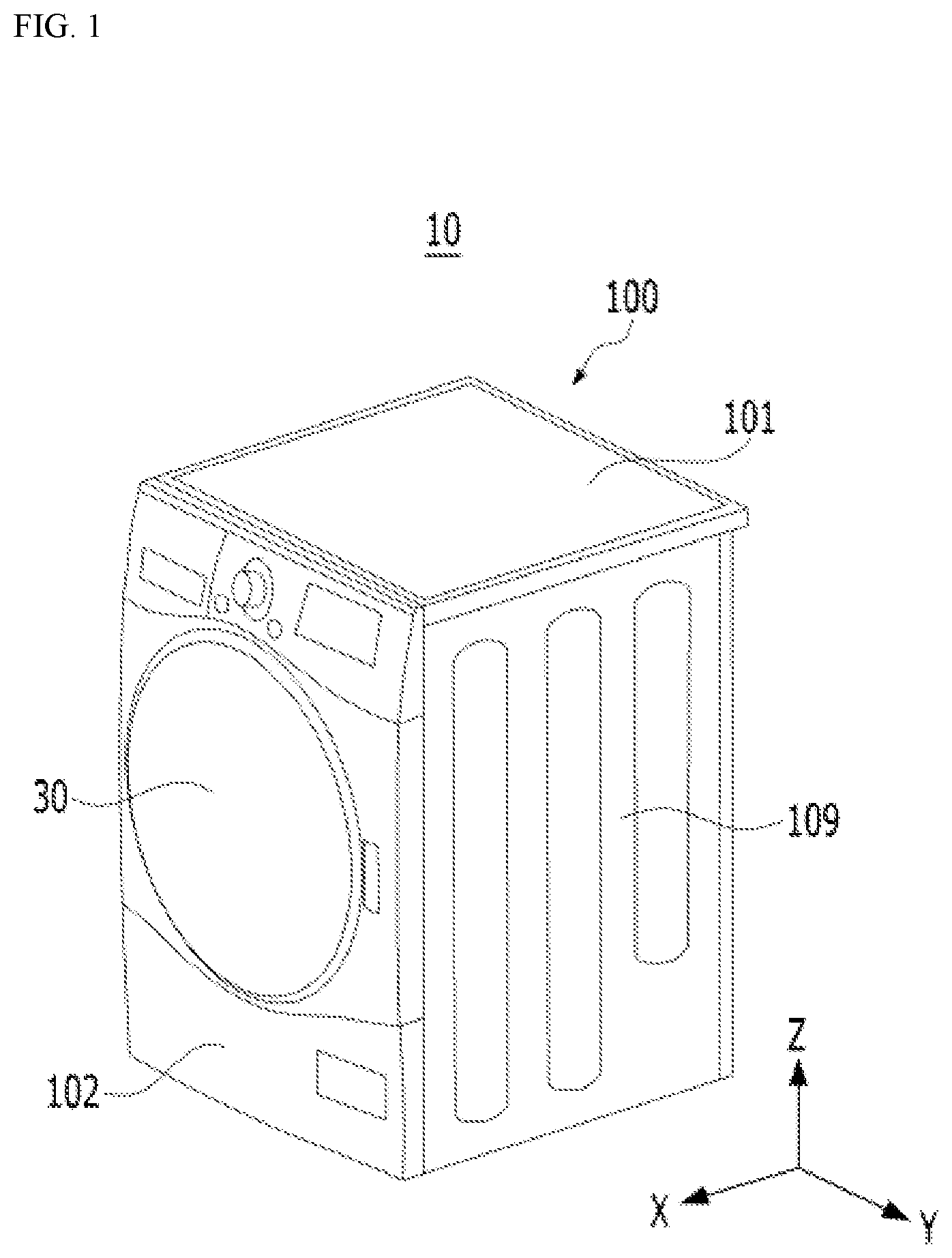 Patent US12104309 Figure 1 – Laundry treating apparatus
