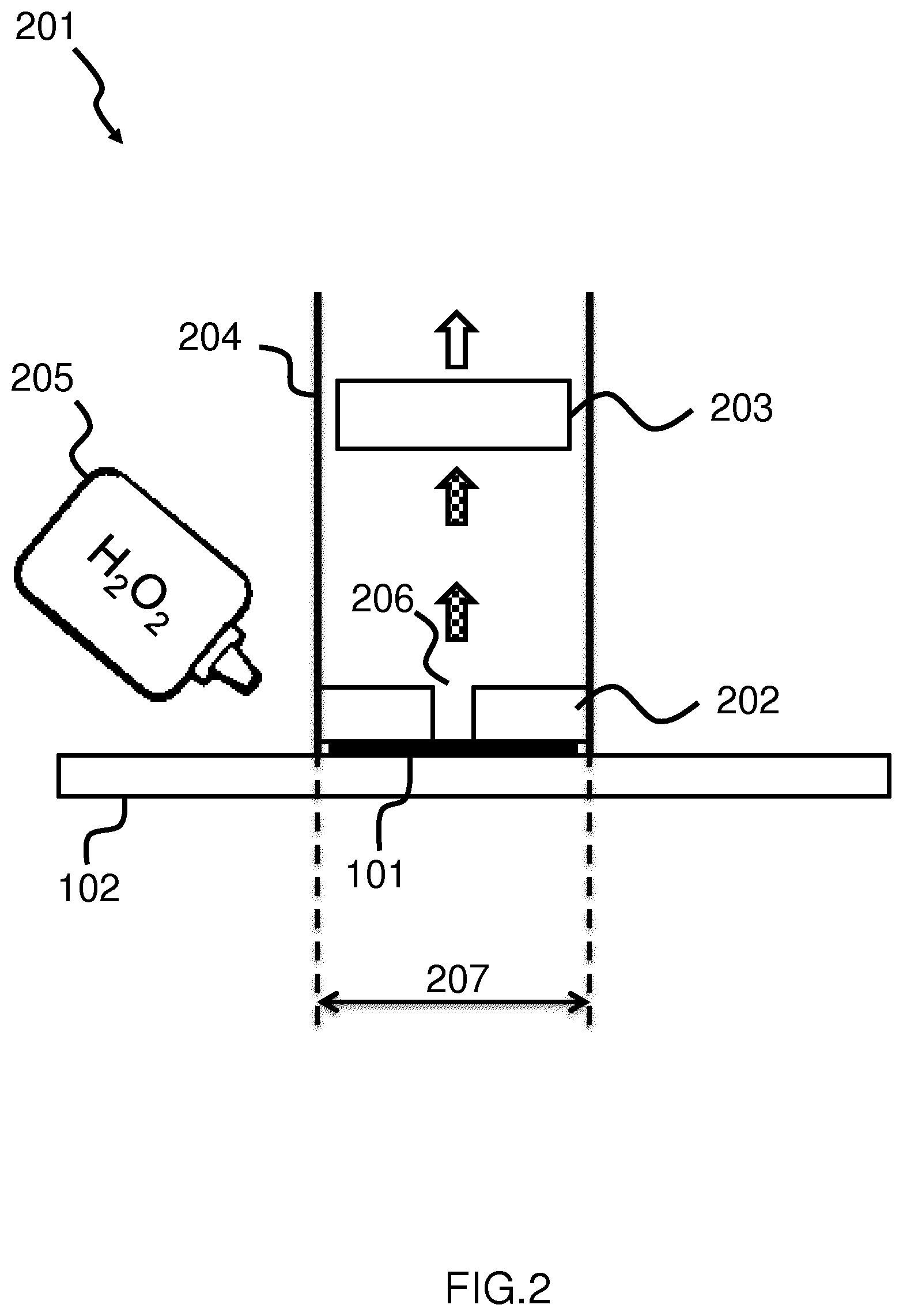 Patent US12104311 Figure 2 – Stain removal device using bleach chemical solution and heat generation