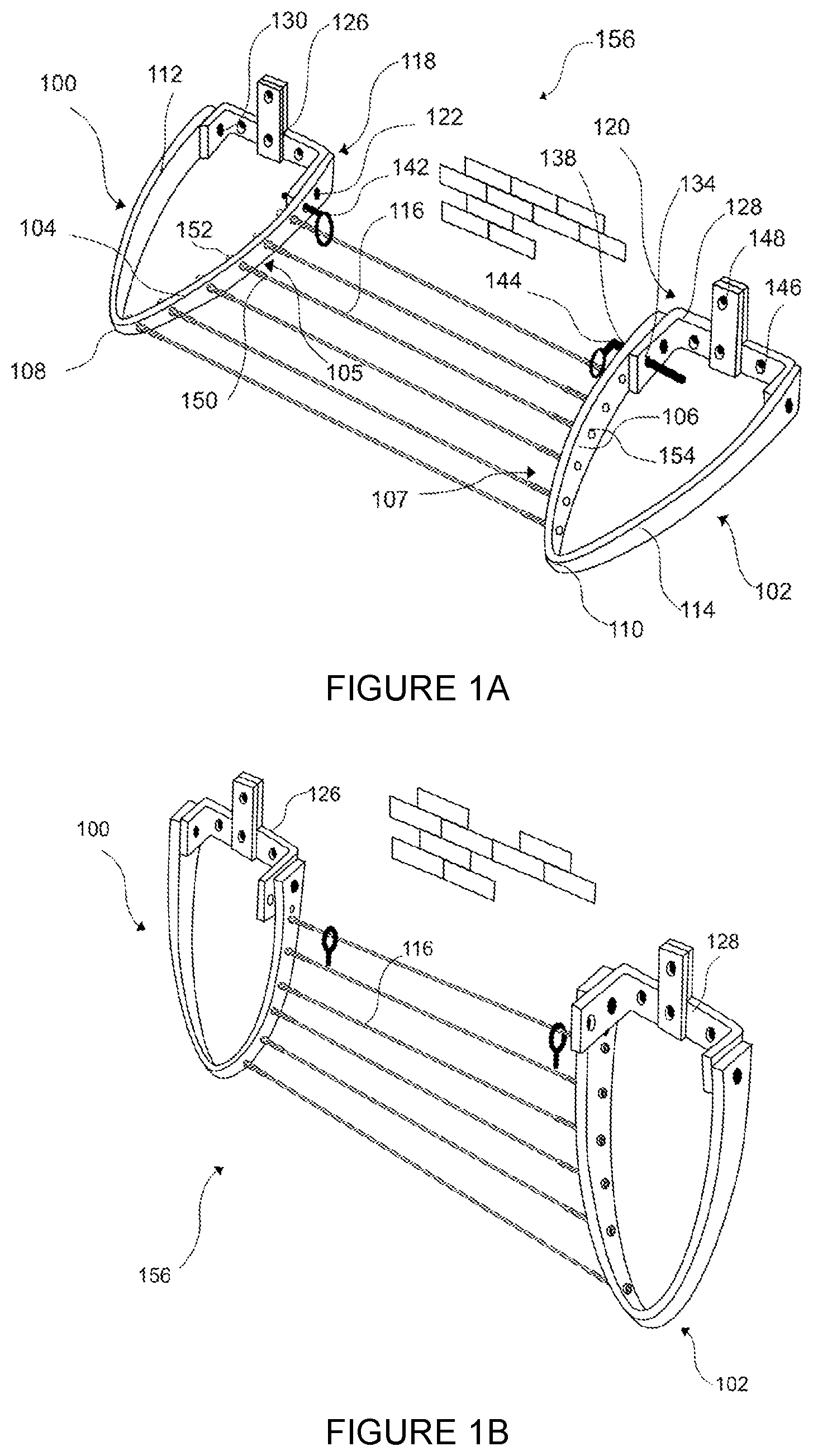 Patent US12104312 Figure 1 – Bracket for a clothesline assembly and a clothesline assembly