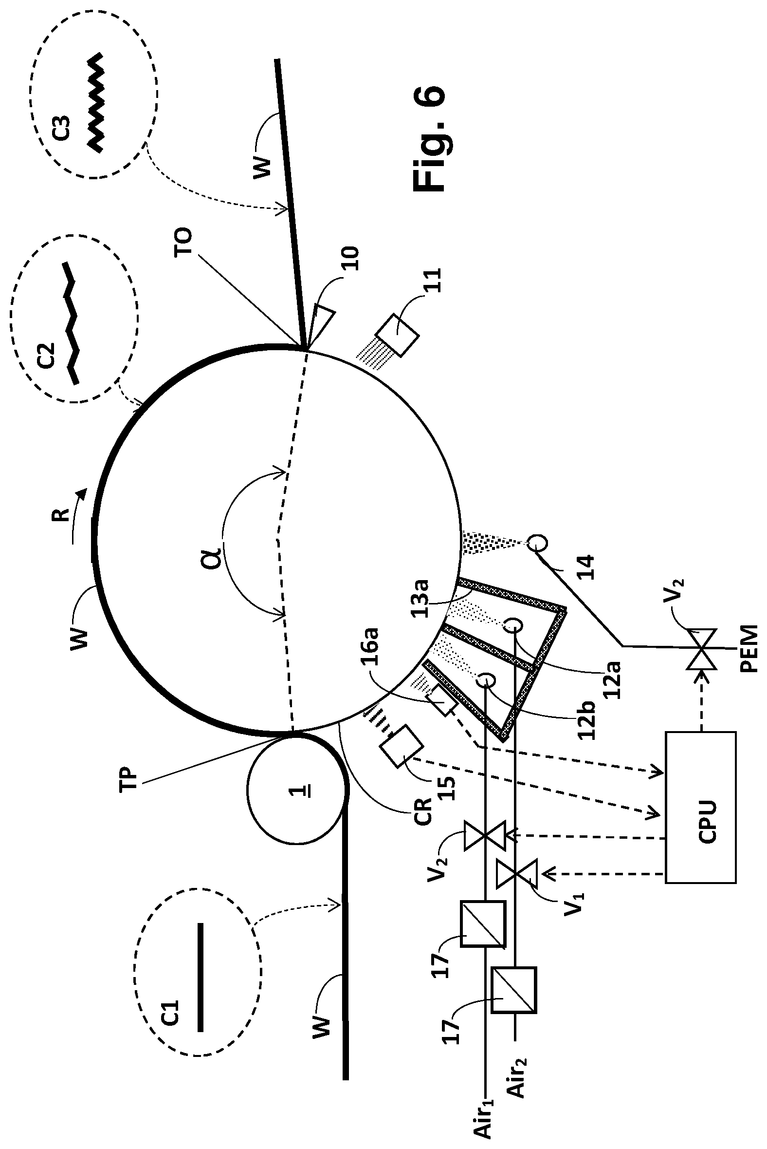 Patent US12104322 Figure 5 – Method and a system for a Yankee cylinder in a tissue machine