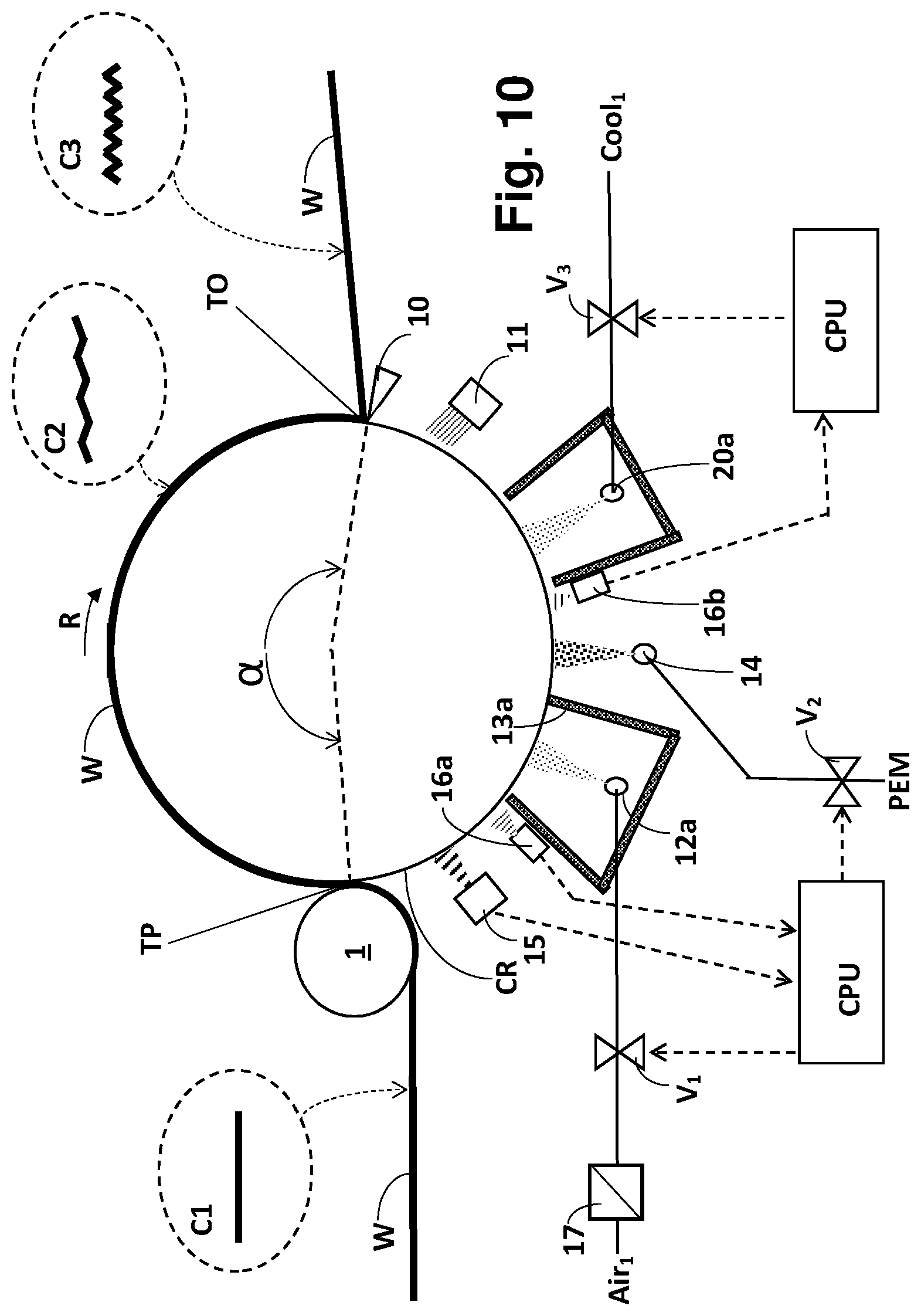 Patent US12104322 Figure 9 – Method and a system for a Yankee cylinder in a tissue machine