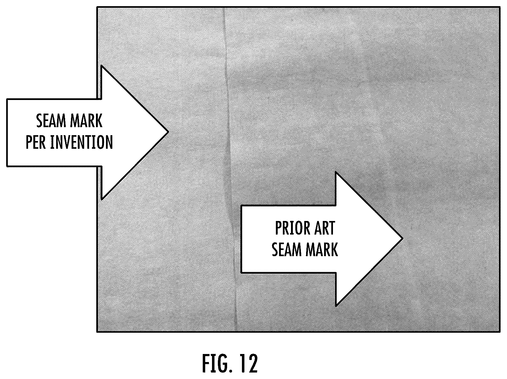 Patent US12104323 Figure 7 – Seamed press felt with partially anchored stuffer yarn packager