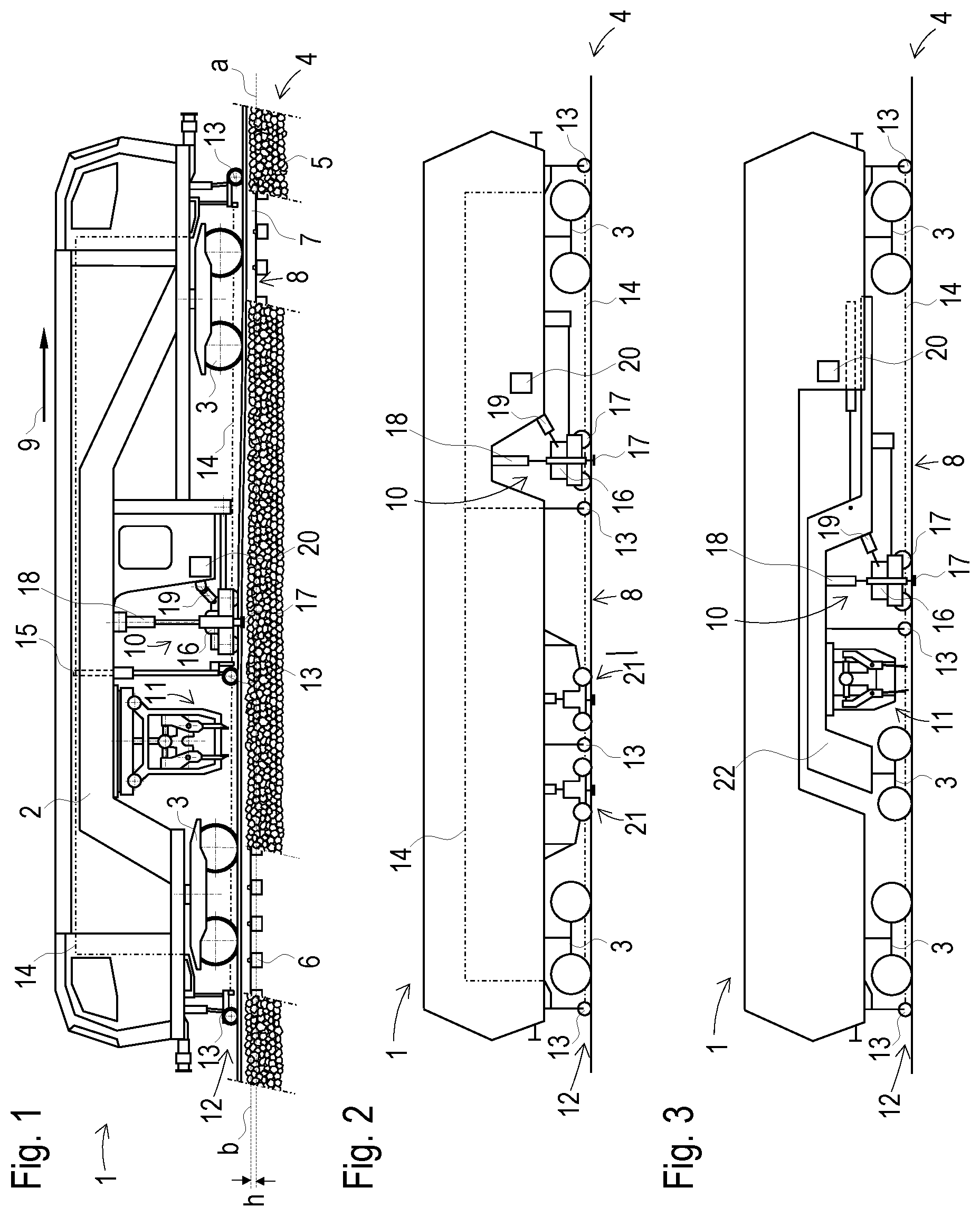 Patent US12104330 Figure 1 – Method and track maintenance machine for treatment of a ballast track