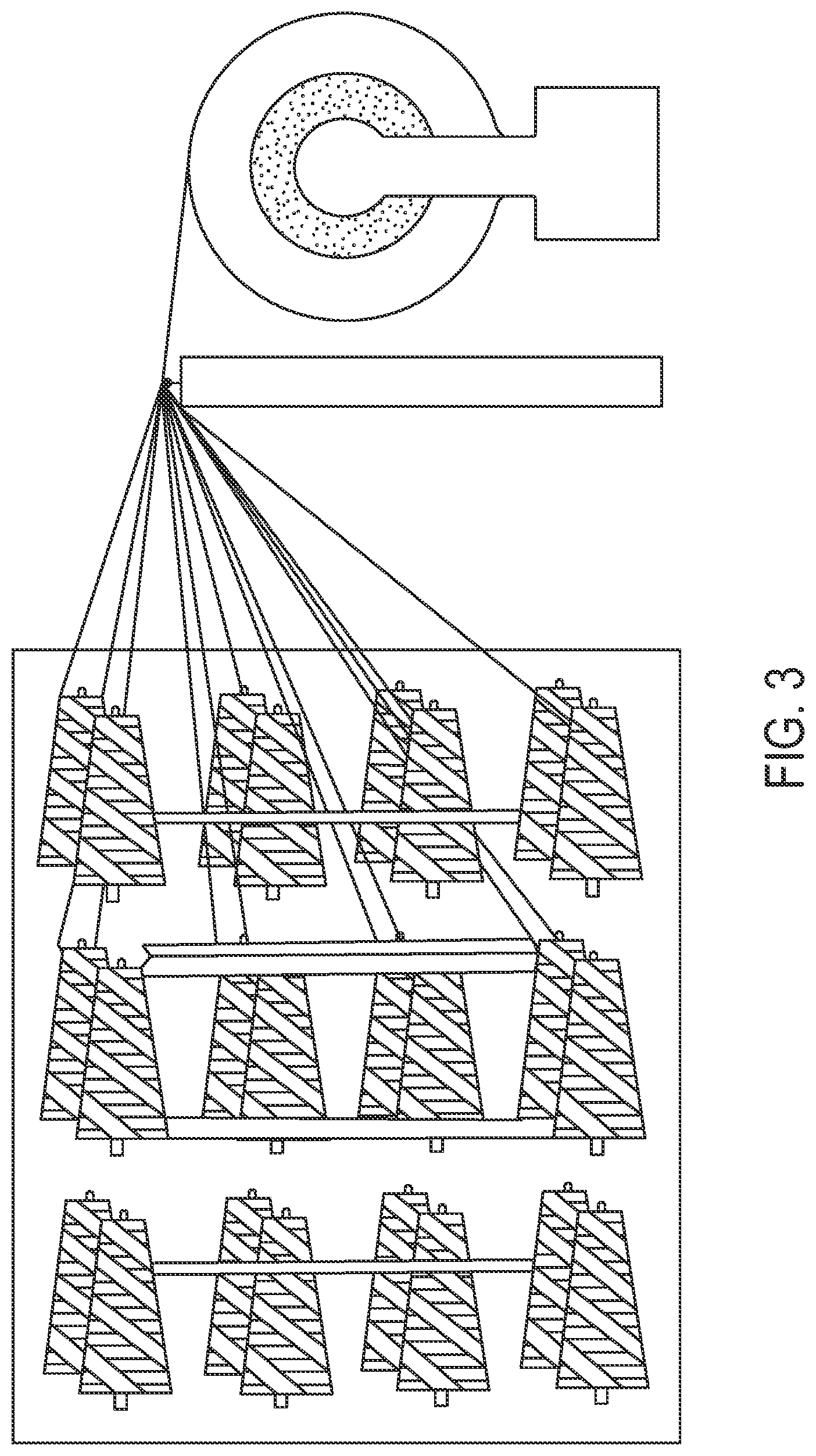 Patent US12104332 Figure 3 – Artificial turf and associated devices and methods for making same