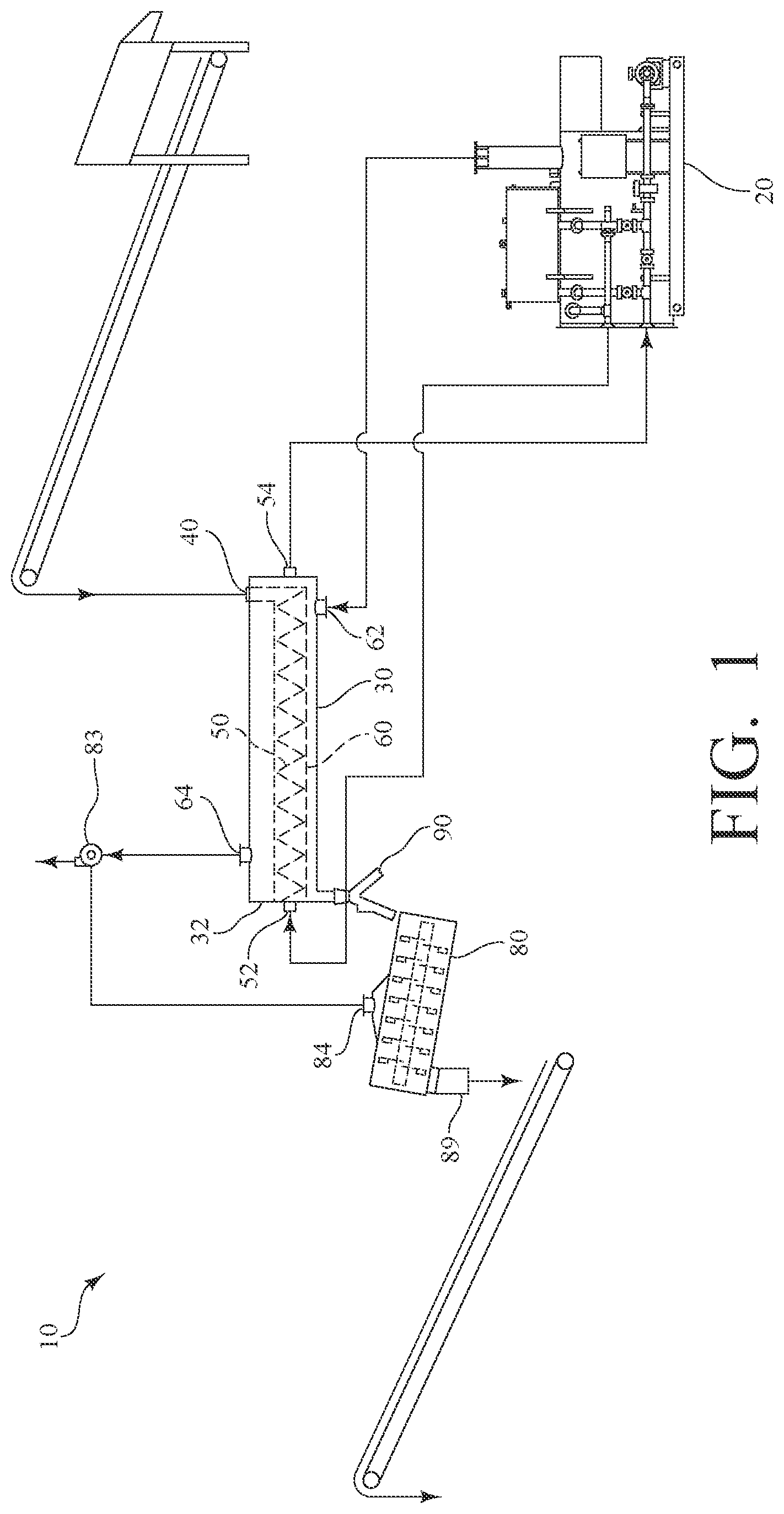 Patent US12104333 Figure 1 – System and method for processing recycled asphalt pavement or aggregate for asphalt production