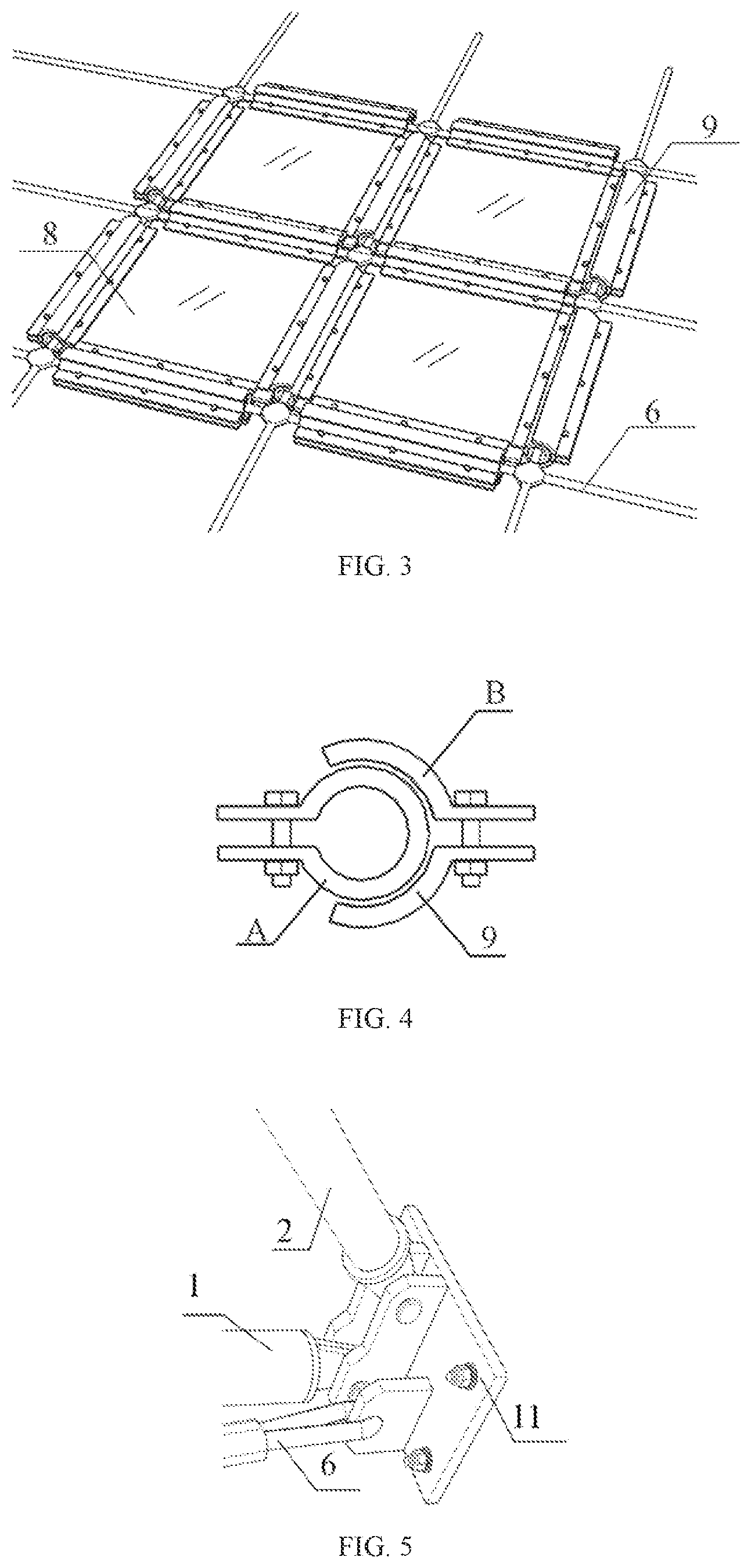 Patent US12104338 Figure 2 – Combined type flexible glass net system used for protection against full-particle falling rocks on plank roads in scenic sports and mounting method thereof