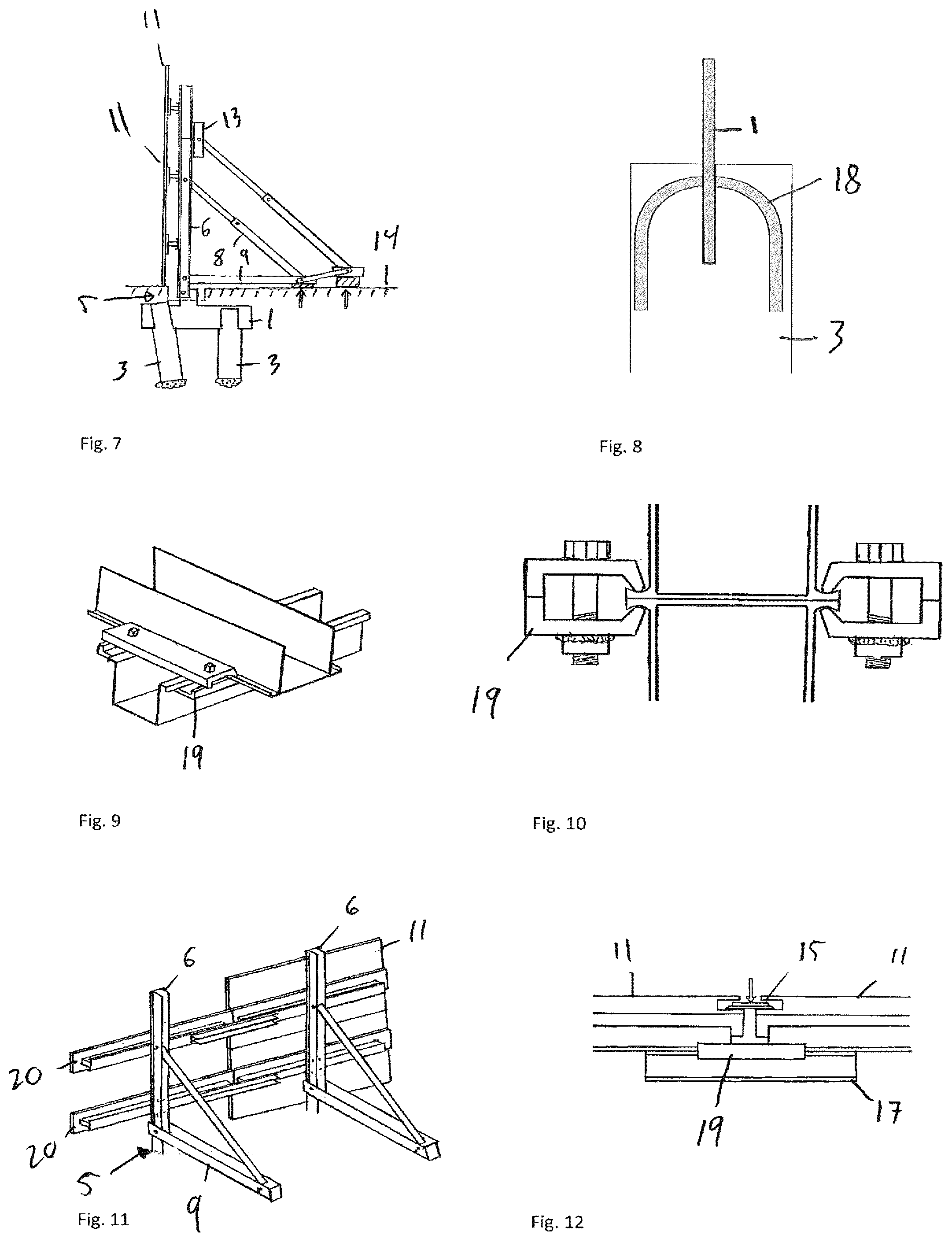 Patent US12104341 Figure 2 – Ground-anchored foundation for a mobile flood protection arrangement and flood protection arrangement for attachment to a ground-anchored foundation, as well as method for anchoring a mobile flood protection arrangement