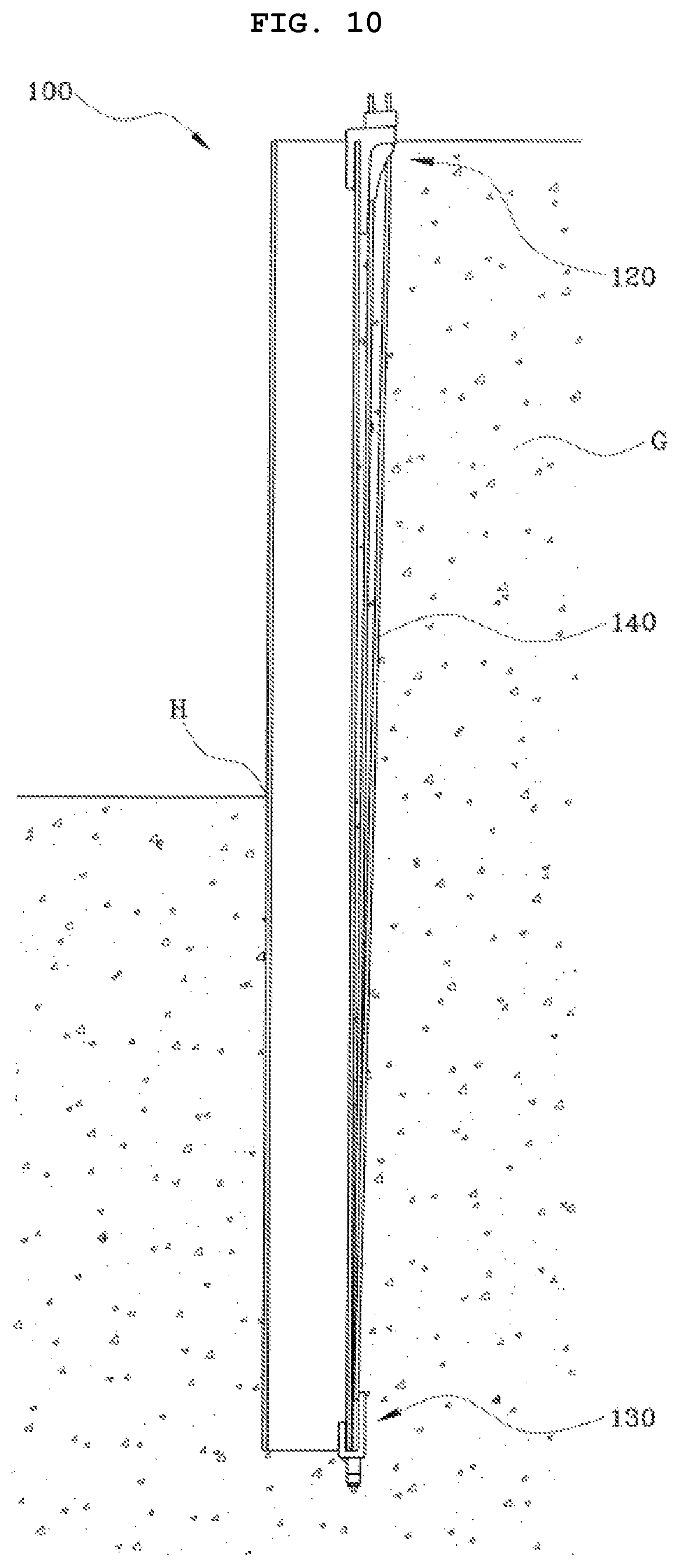 Patent US12104343 Figure 10 – Thumb pile including fitting bracket and method for constructing structure for temporary earth retaining
