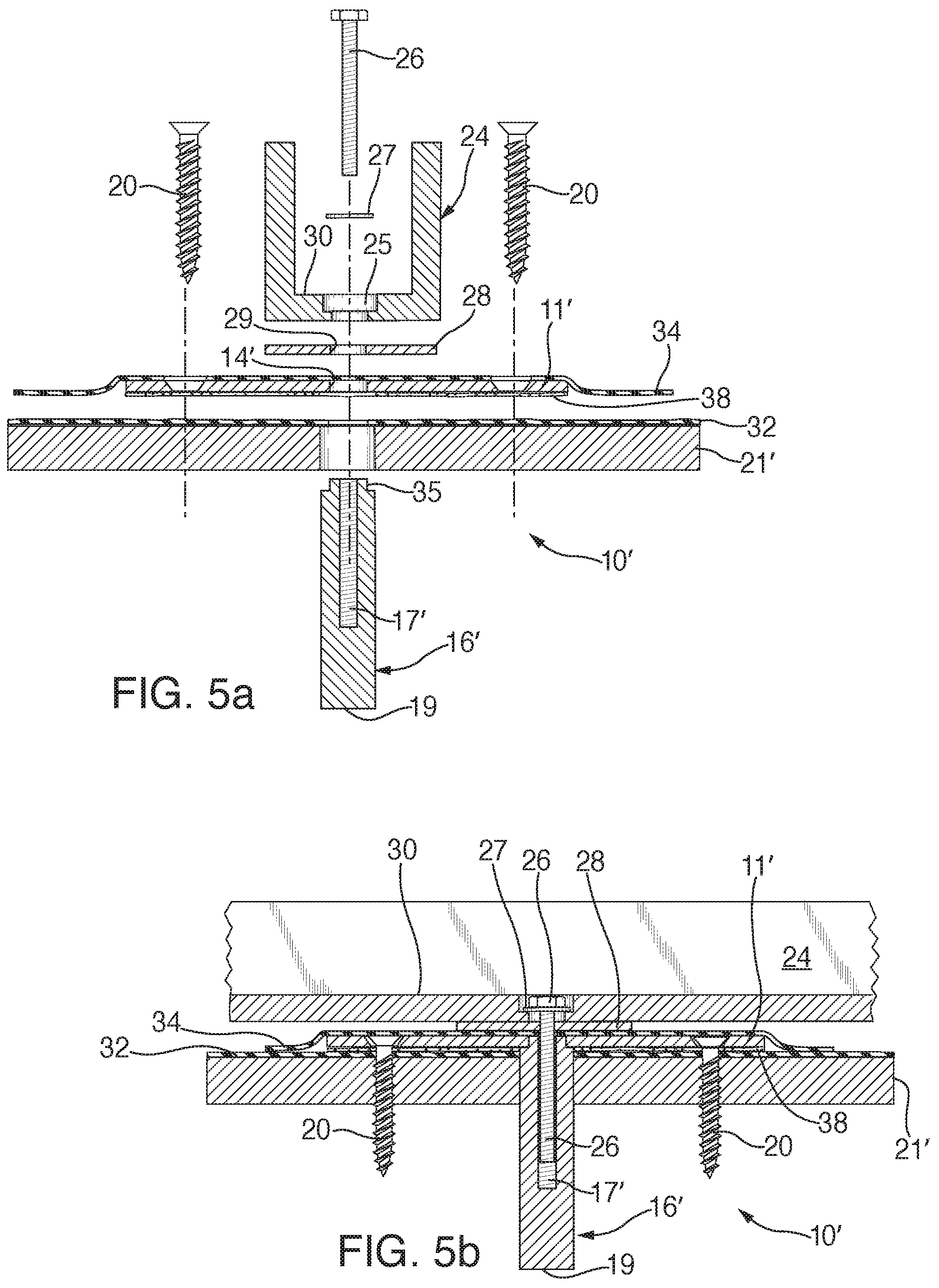 Patent US12104344 Figure 3 – Anchor and railing assembly