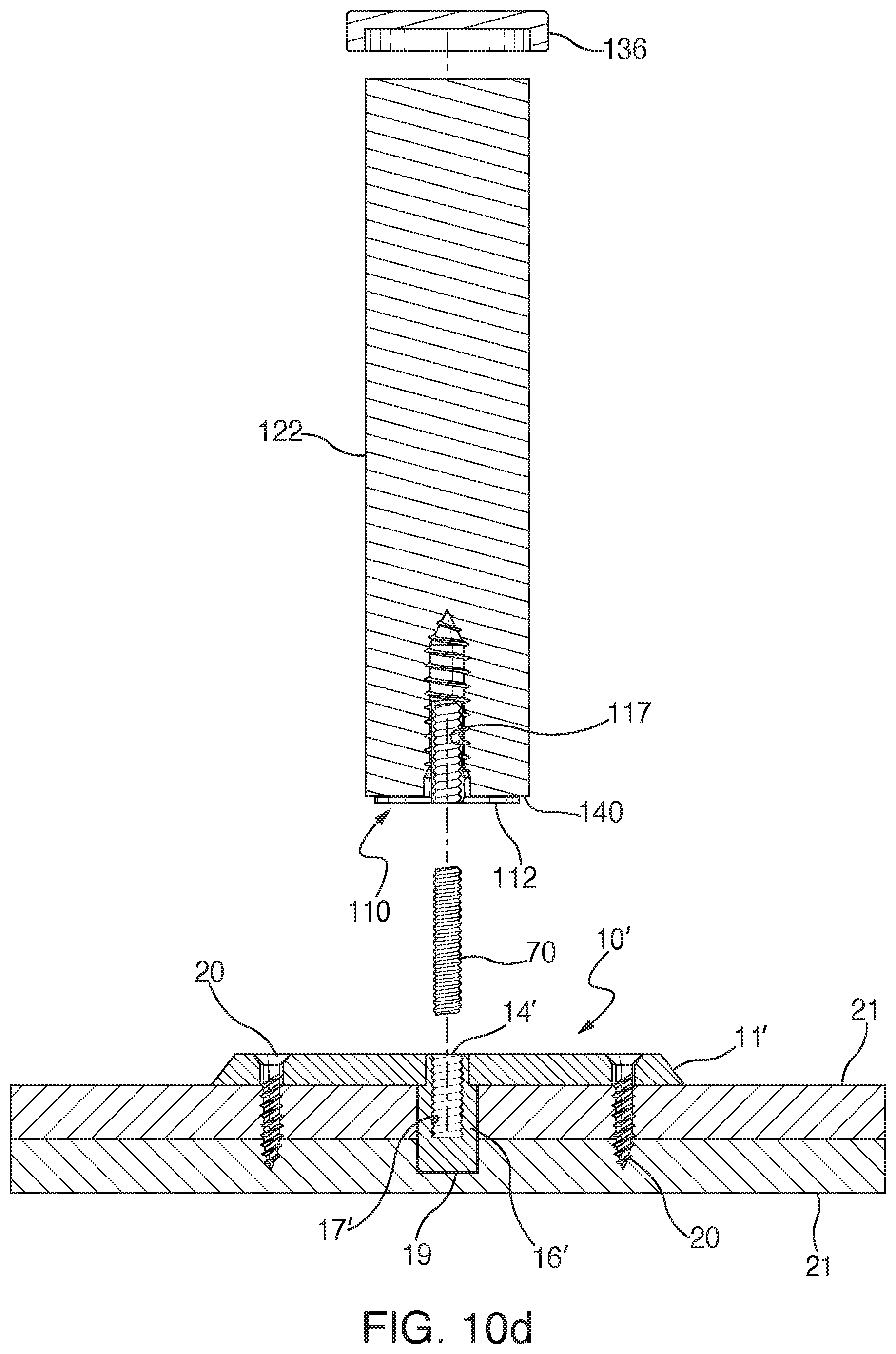 Patent US12104344 Figure 14 – Anchor and railing assembly