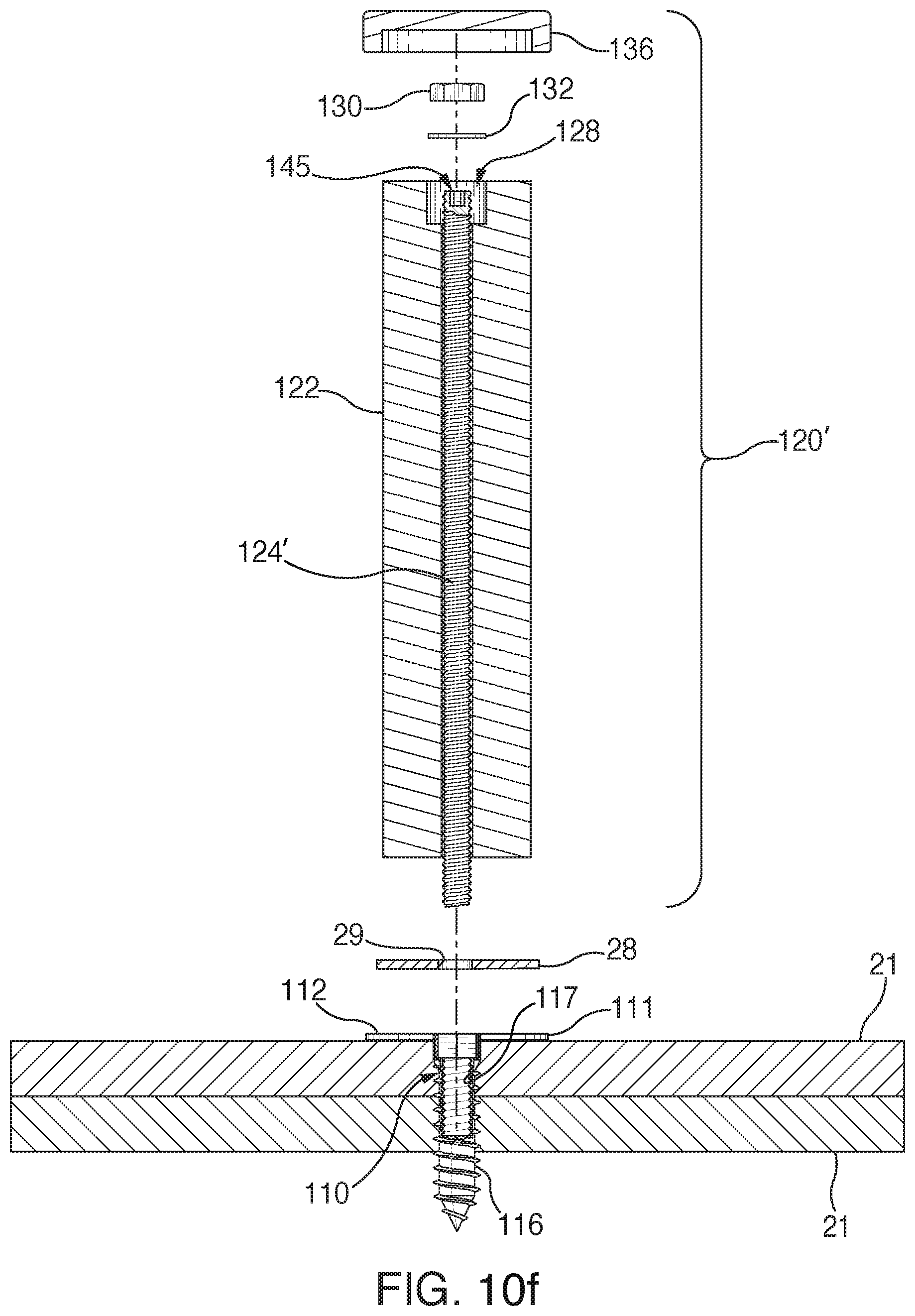 Patent US12104344 Figure 16 – Anchor and railing assembly