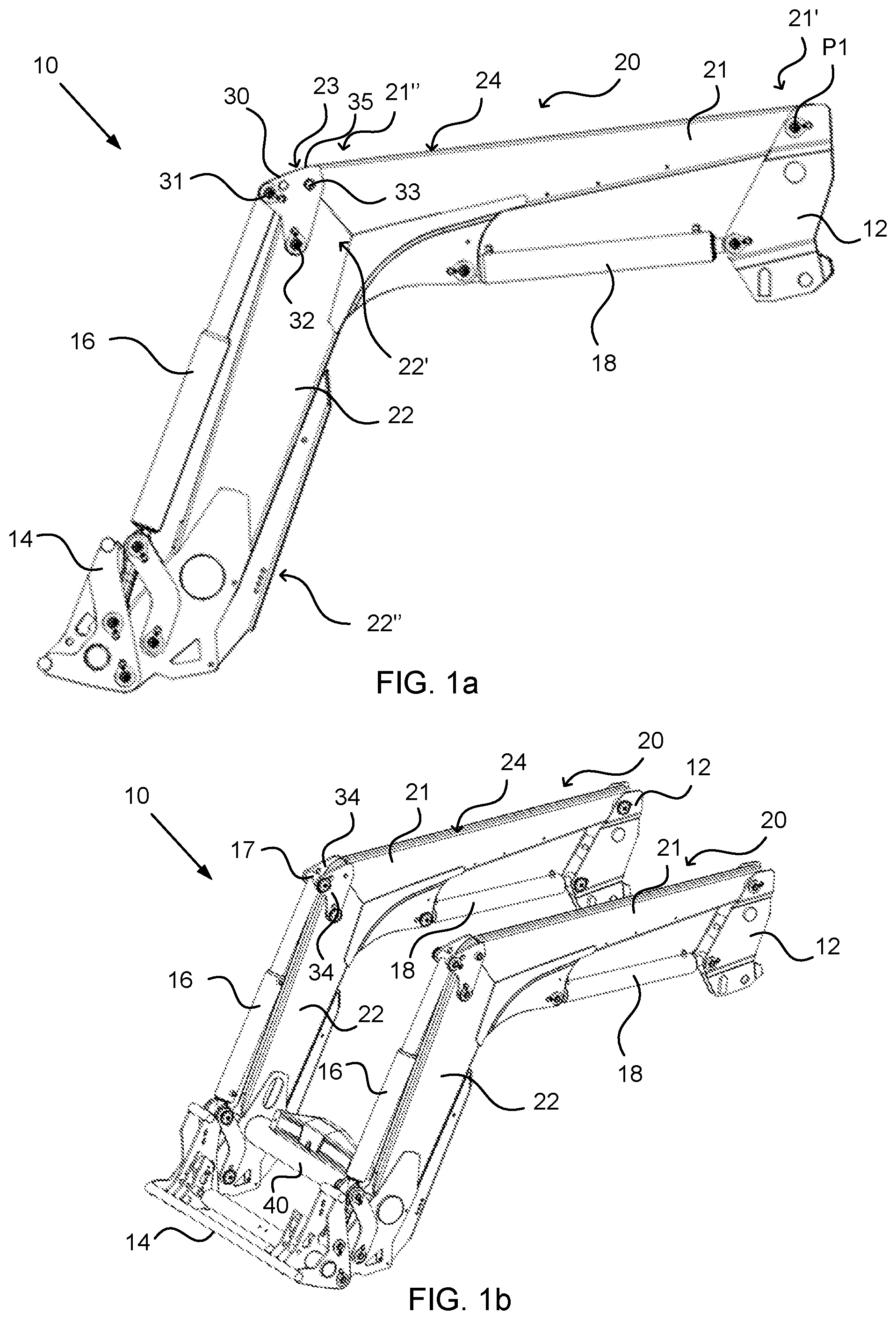 Patent US12104346 Figure 1 – Front loader for a working vehicle and a working vehicle