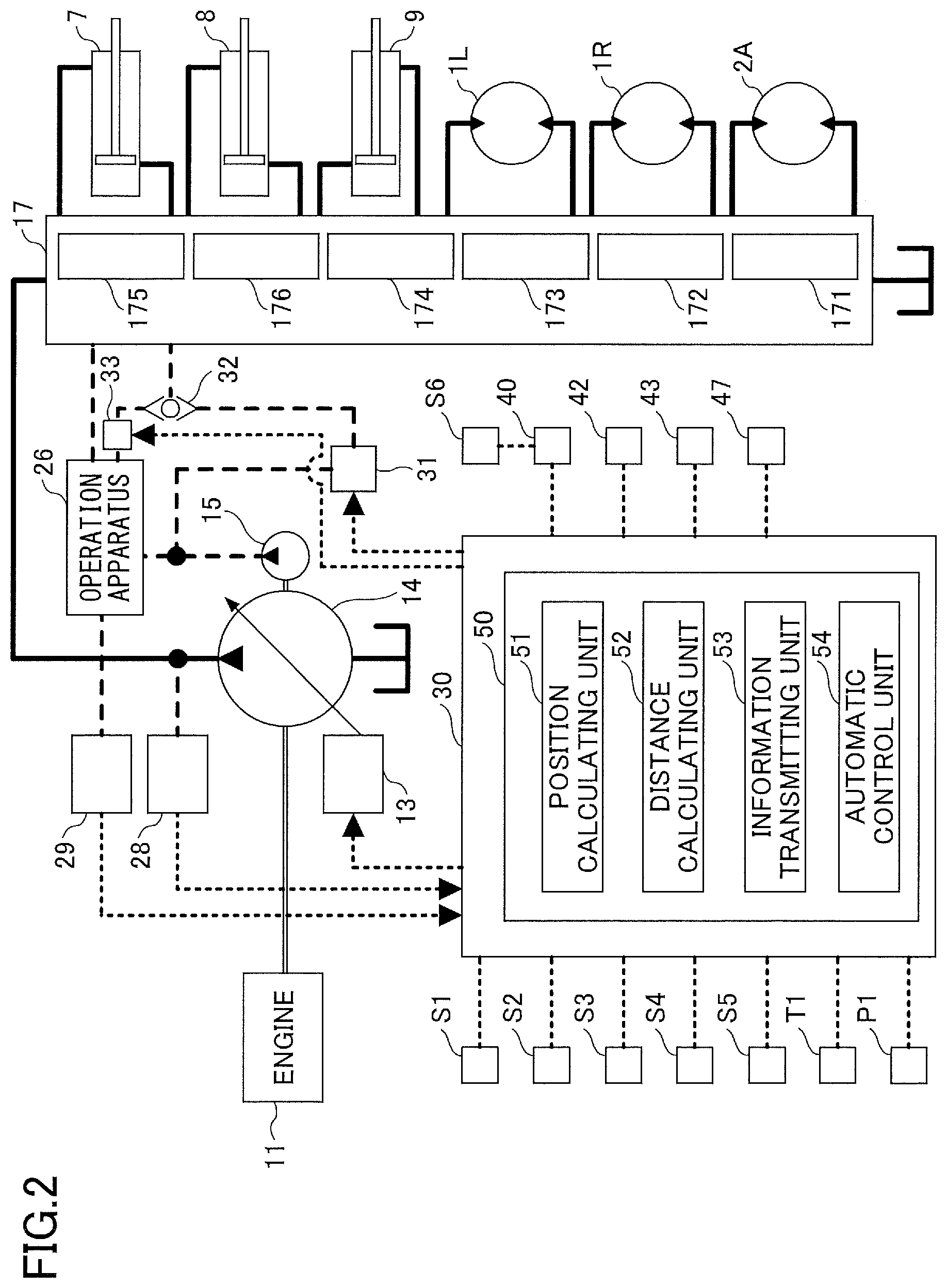 Patent US12104353 Figure 2 – Excavator and control apparatus for excavator