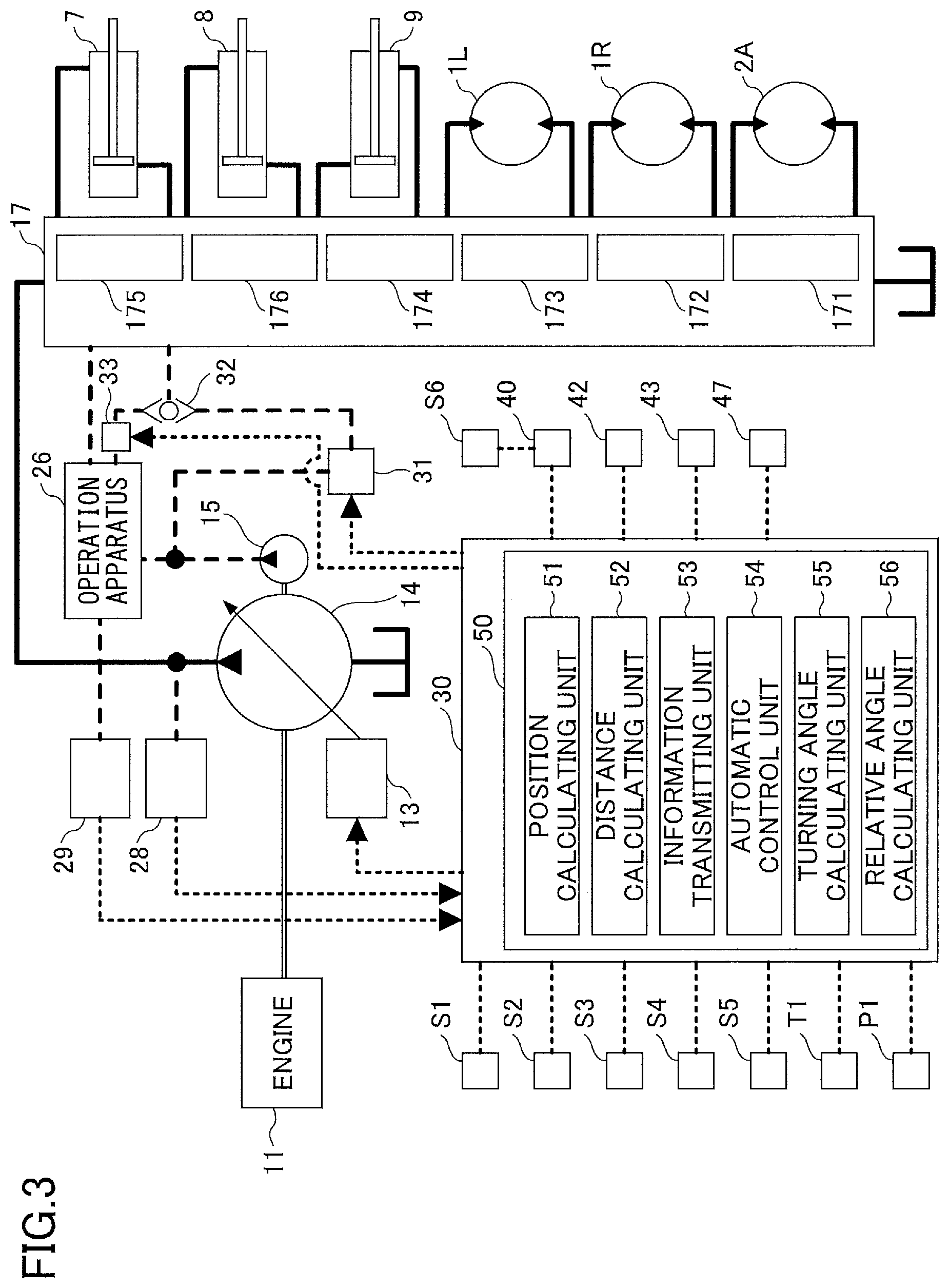 Patent US12104353 Figure 3 – Excavator and control apparatus for excavator