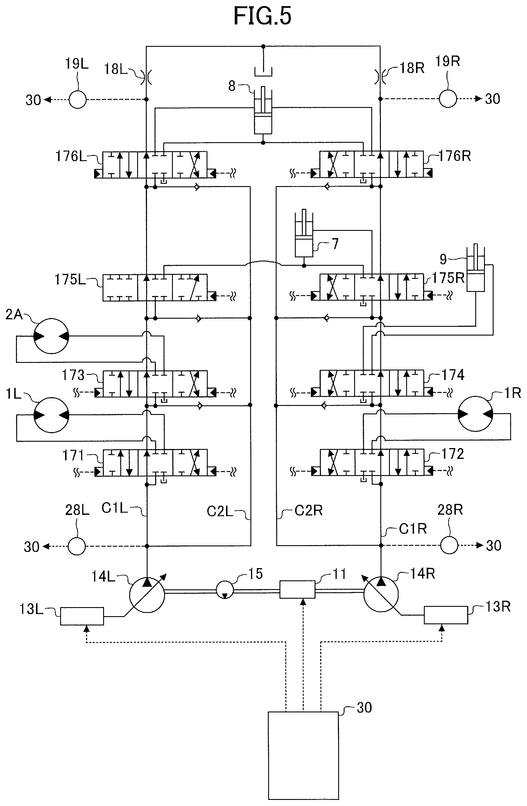 Patent US12104353 Figure 5 – Excavator and control apparatus for excavator