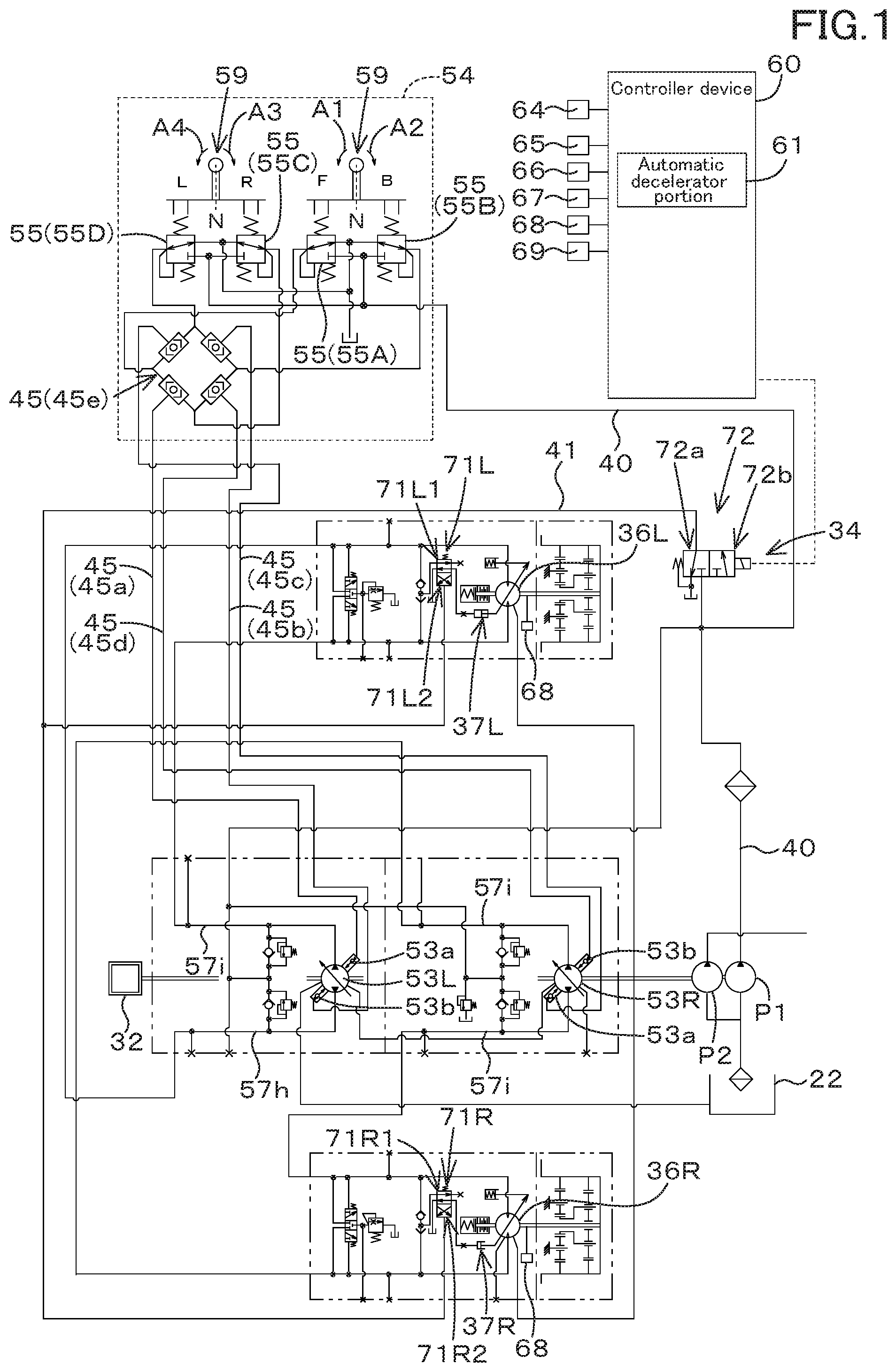Patent US12104358 — Working machine — Figure 1