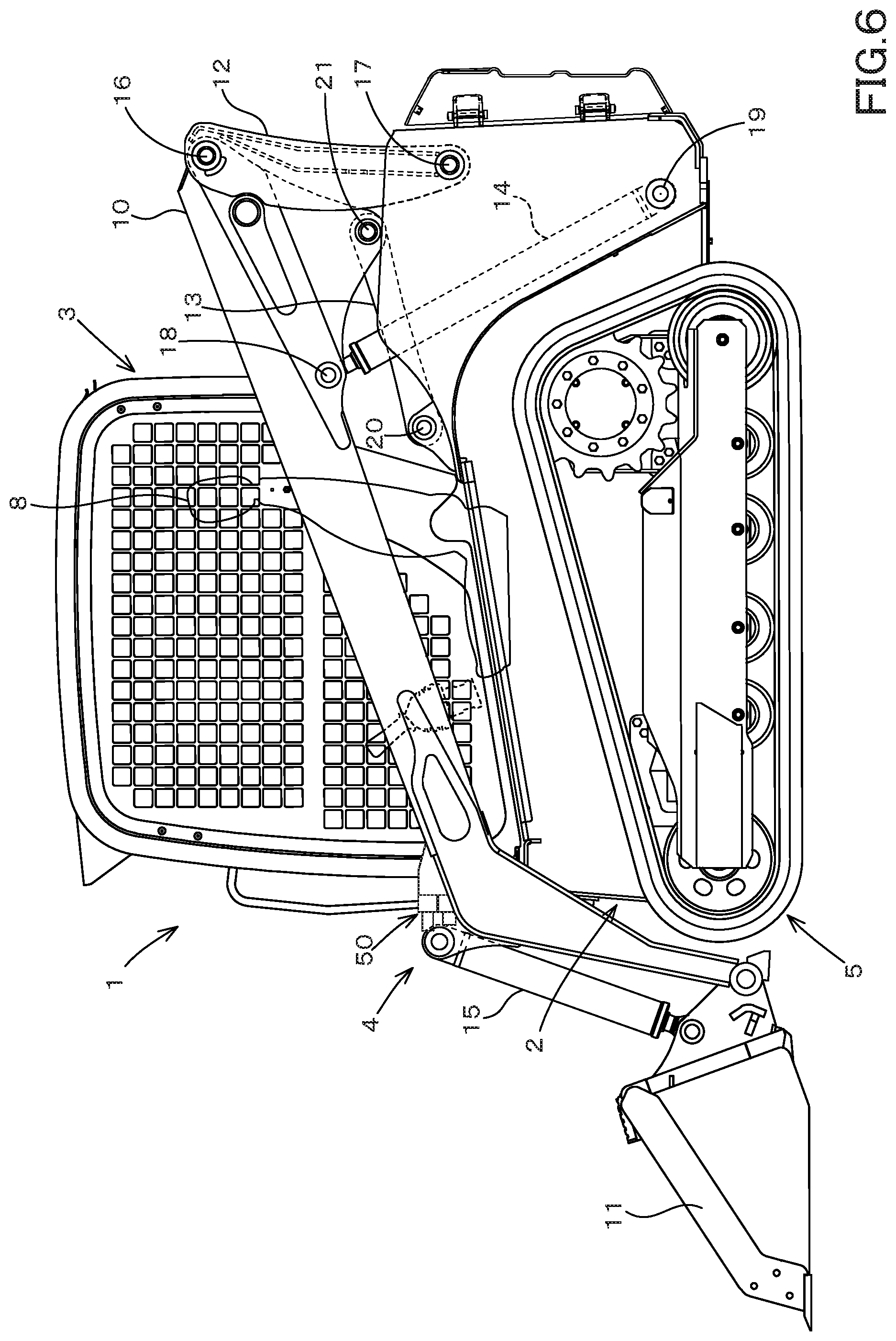 Patent US12104358 Figure 6 – Working machine