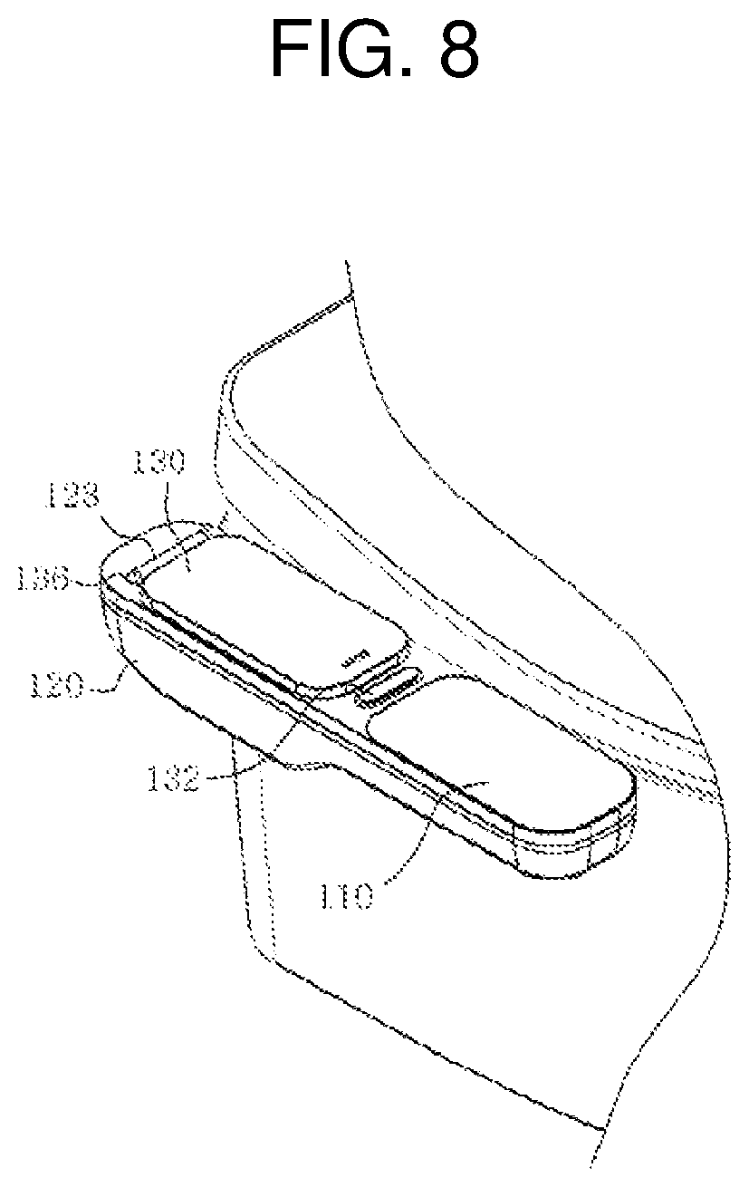 Patent US12104367 Figure 8 – Upper retractable controller for bidet filter