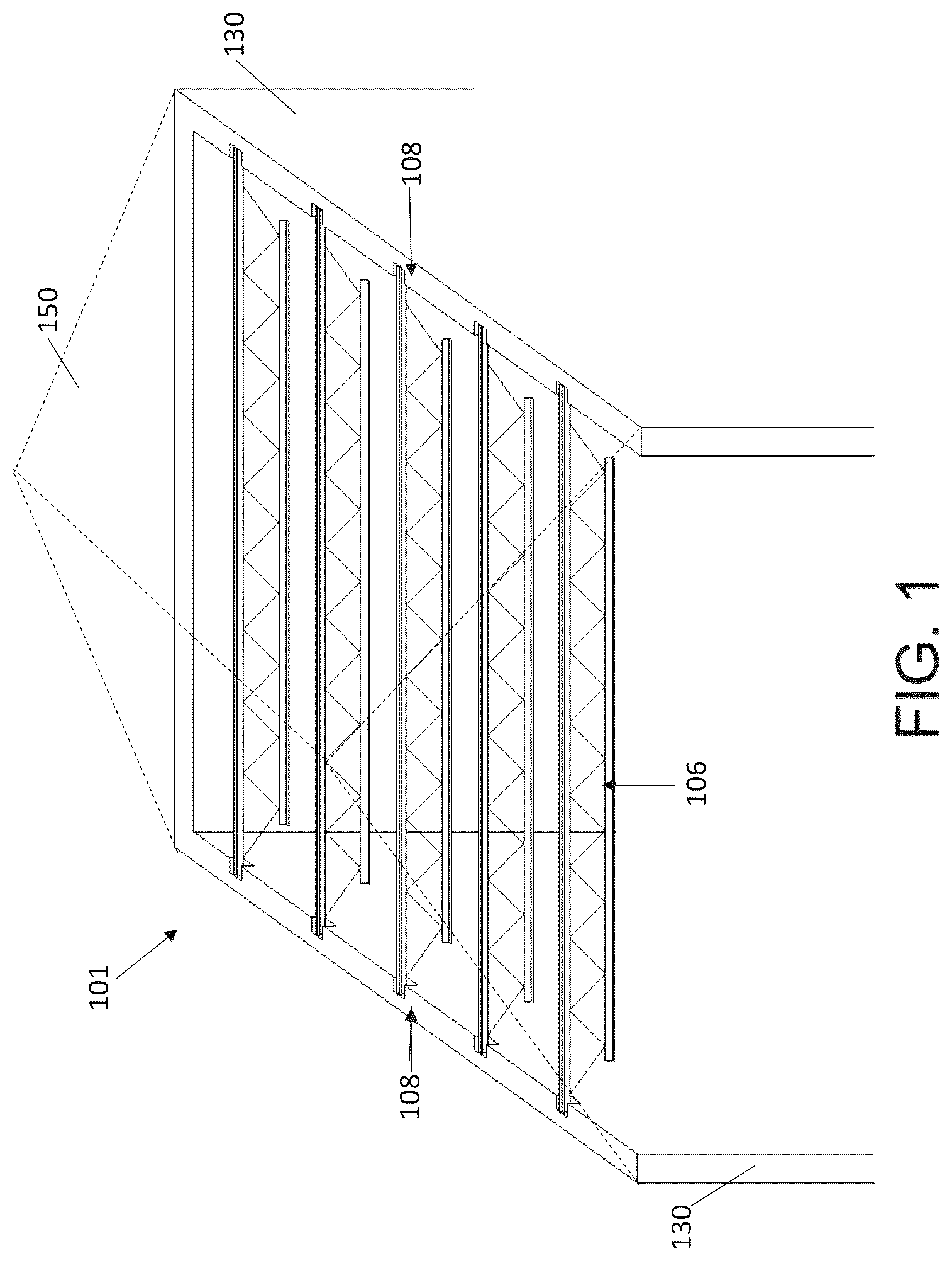 Patent US12104369 Figure 1 – Joist pocket assembly for a refrigerated facility